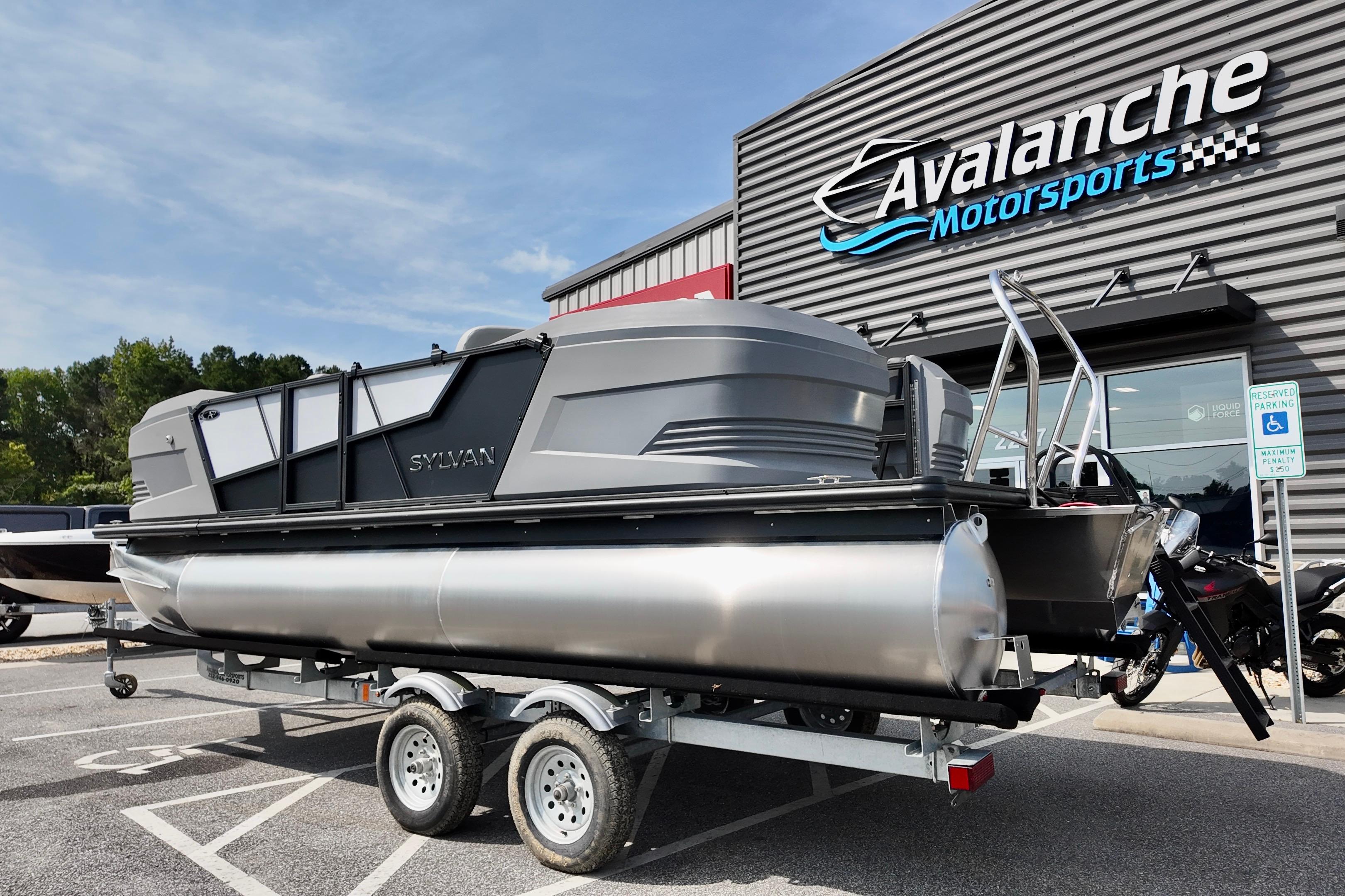 2026 Sylvan A-20 LZ DH pontoon boat at Avalanche Motorsports dealership.