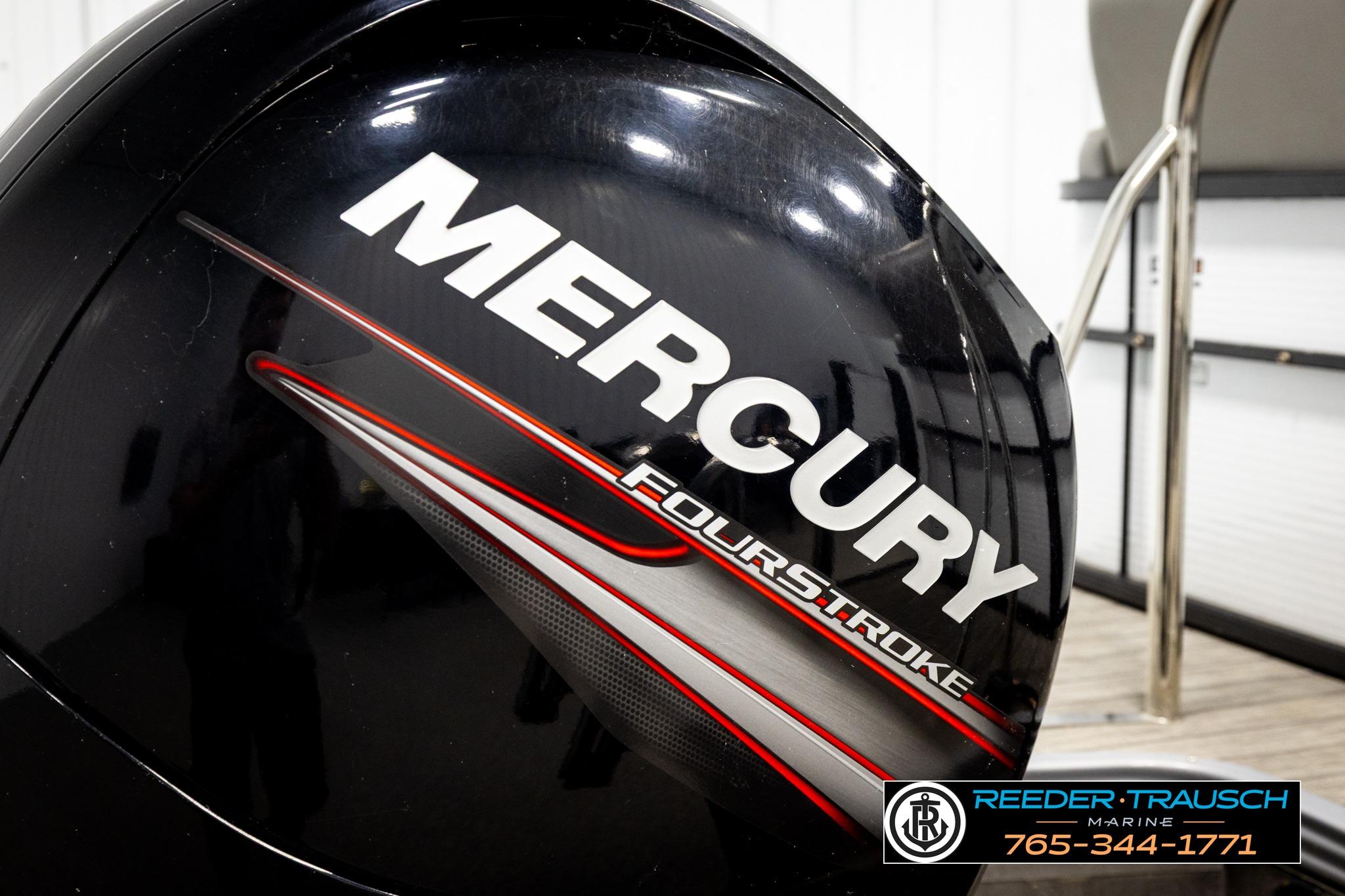 Mercury FourStroke engine on 2019 Manitou Oasis SR VP boat, Reeder Trausch Marine.