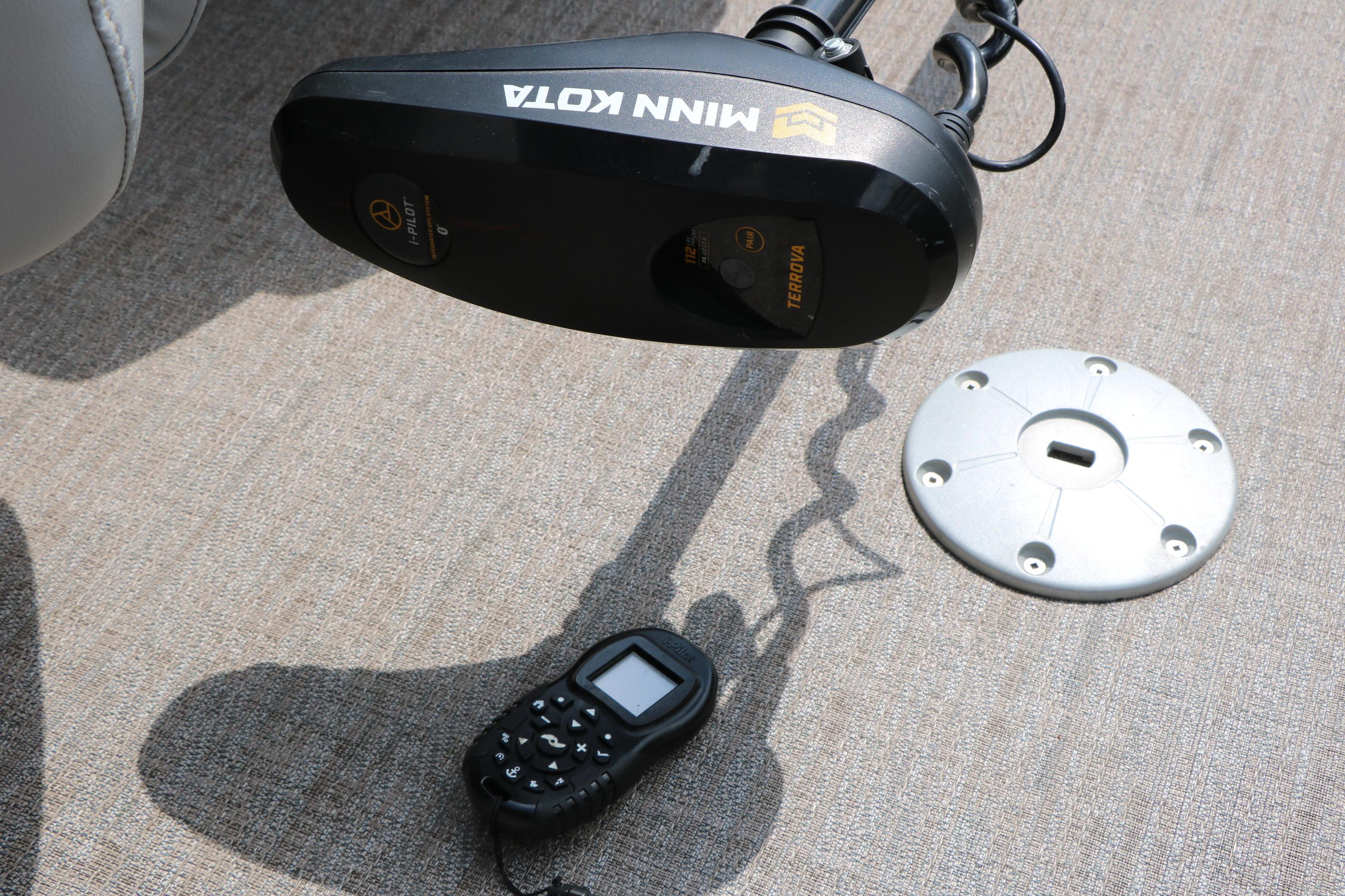 Minn Kota Terrova trolling motor with remote on Ranger 223FC boat, 2021 model.