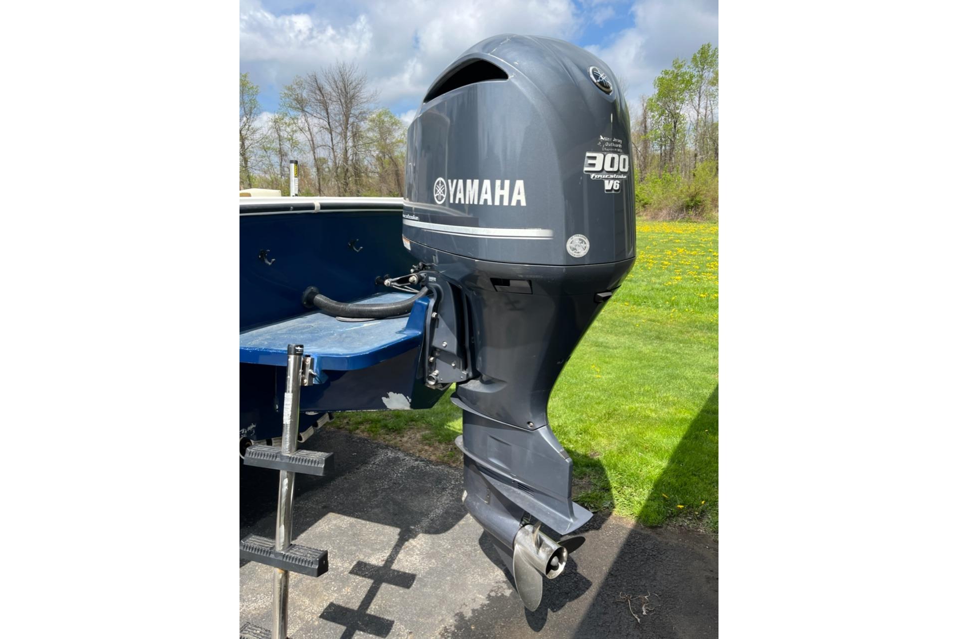 Yamaha 300 V6 outboard motor on 2012 Steiger Craft Miami boat.
