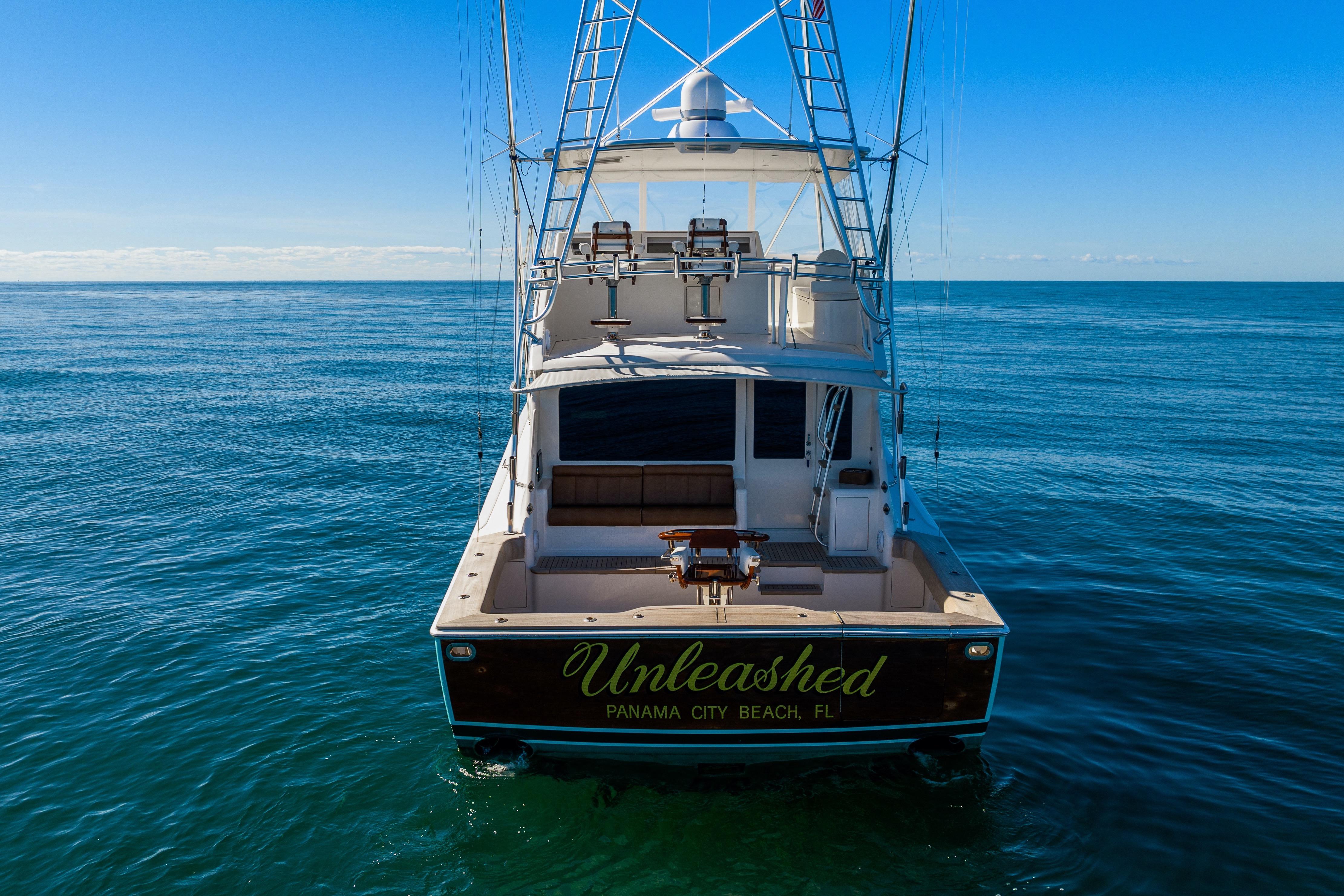 2007 Viking 56 Convertible yacht "Unleashed" on open sea, Panama City Beach, FL.