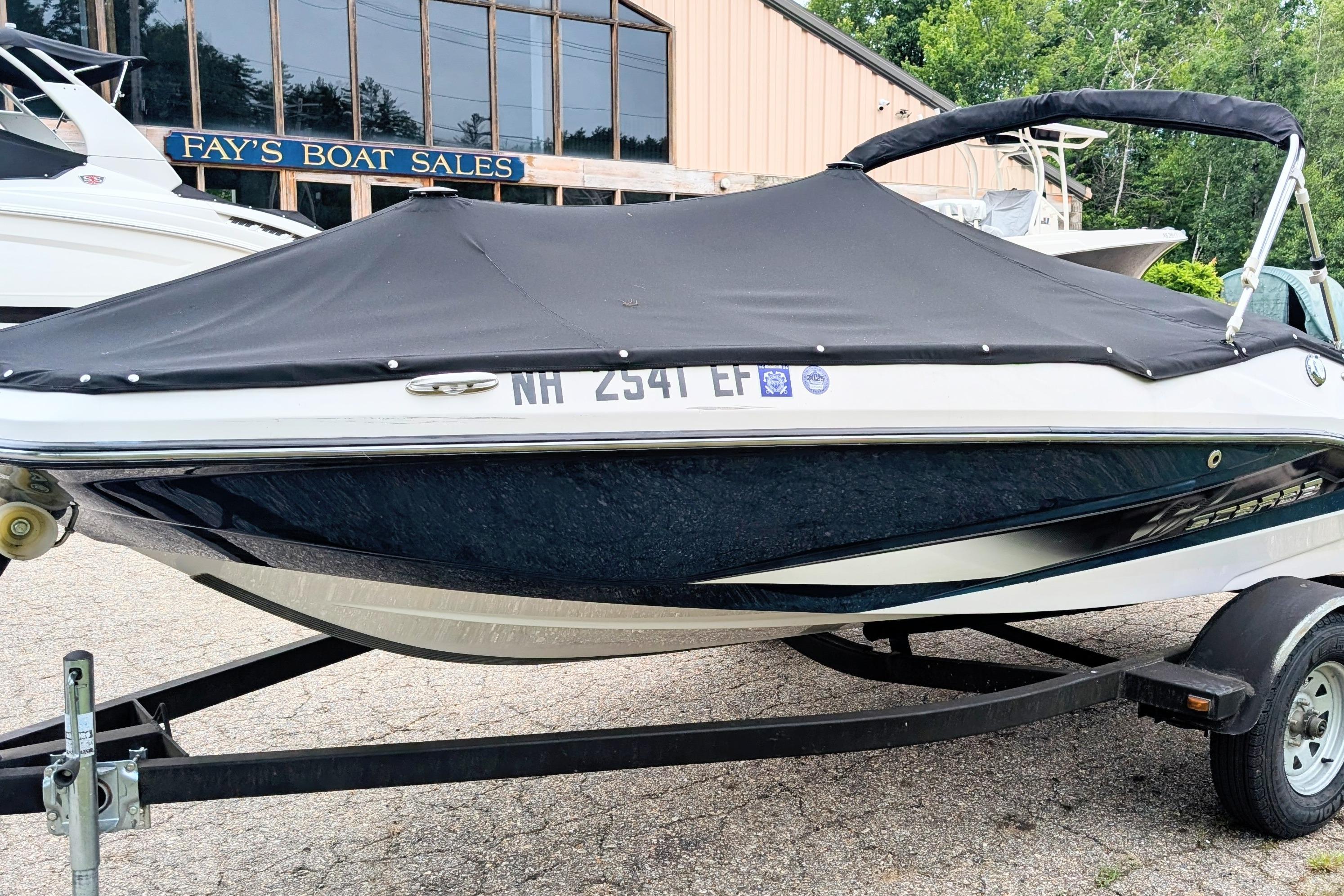 2016 Scarab 165 ID boat with cover at Fay's Boat Sales.