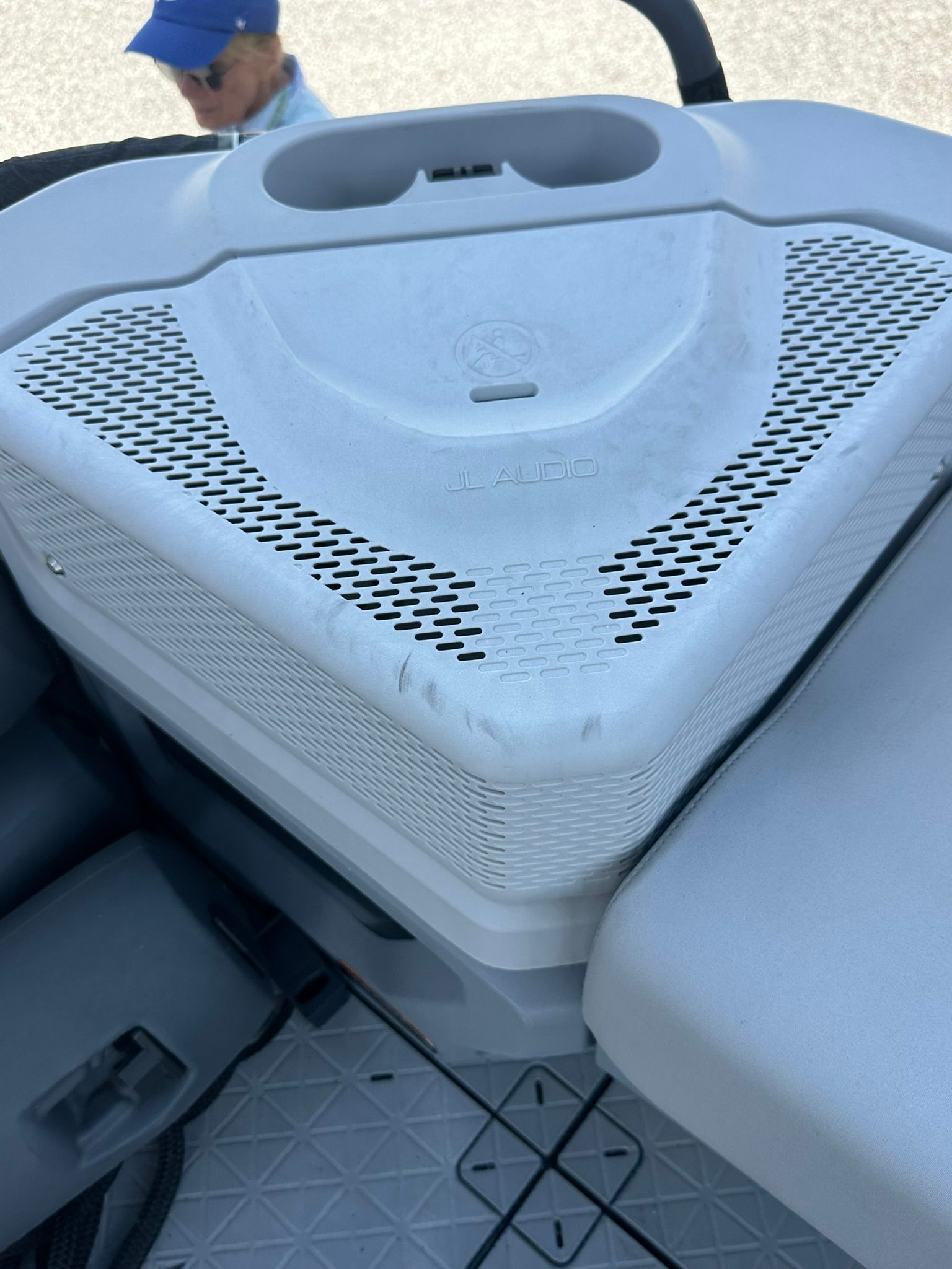 Close-up of a JL Audio speaker on a 2023 Sea-Doo 21 SWITCH SPORT.