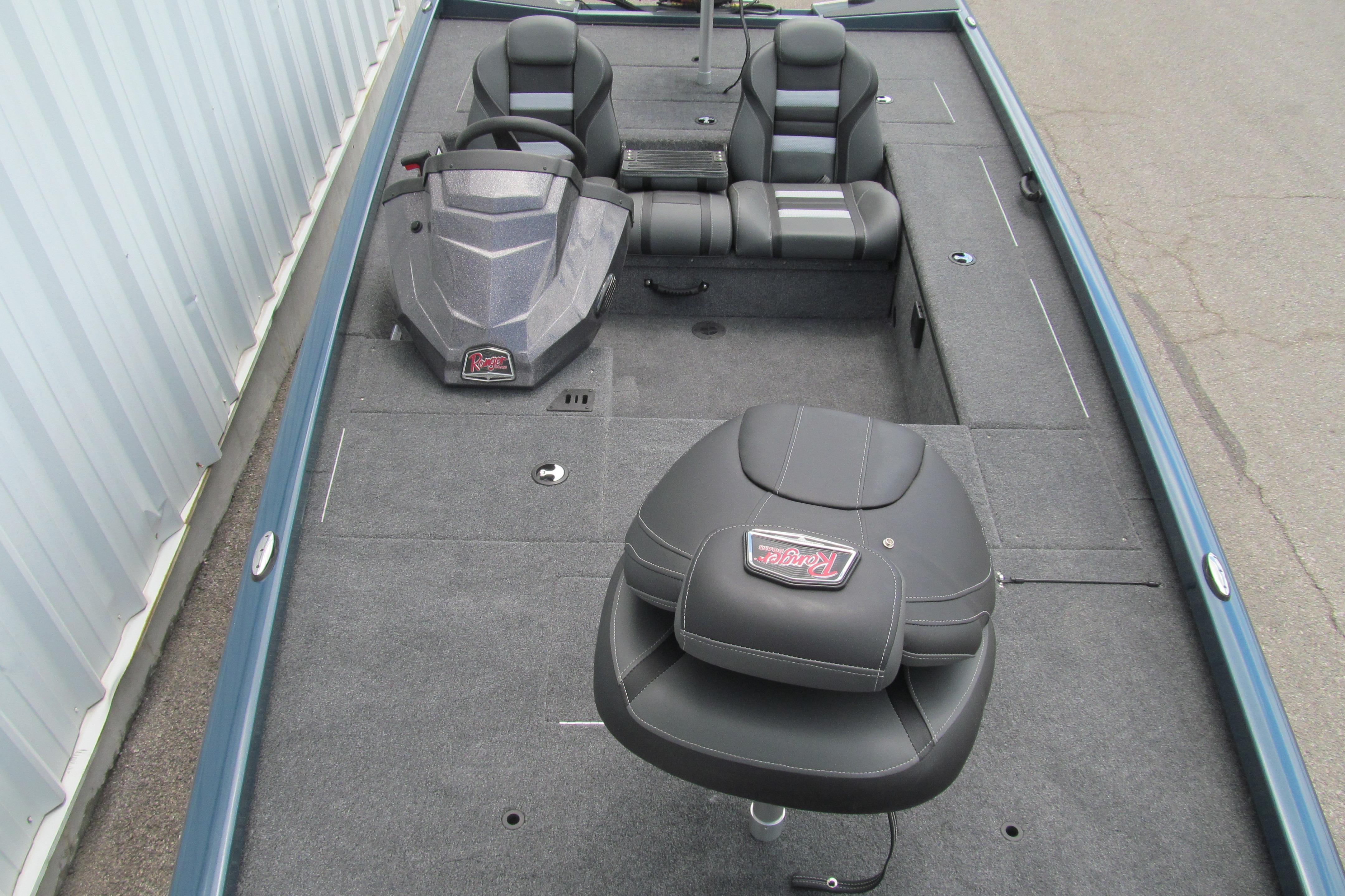 2026 Ranger RT188C boat interior with sleek seating and modern console design.
