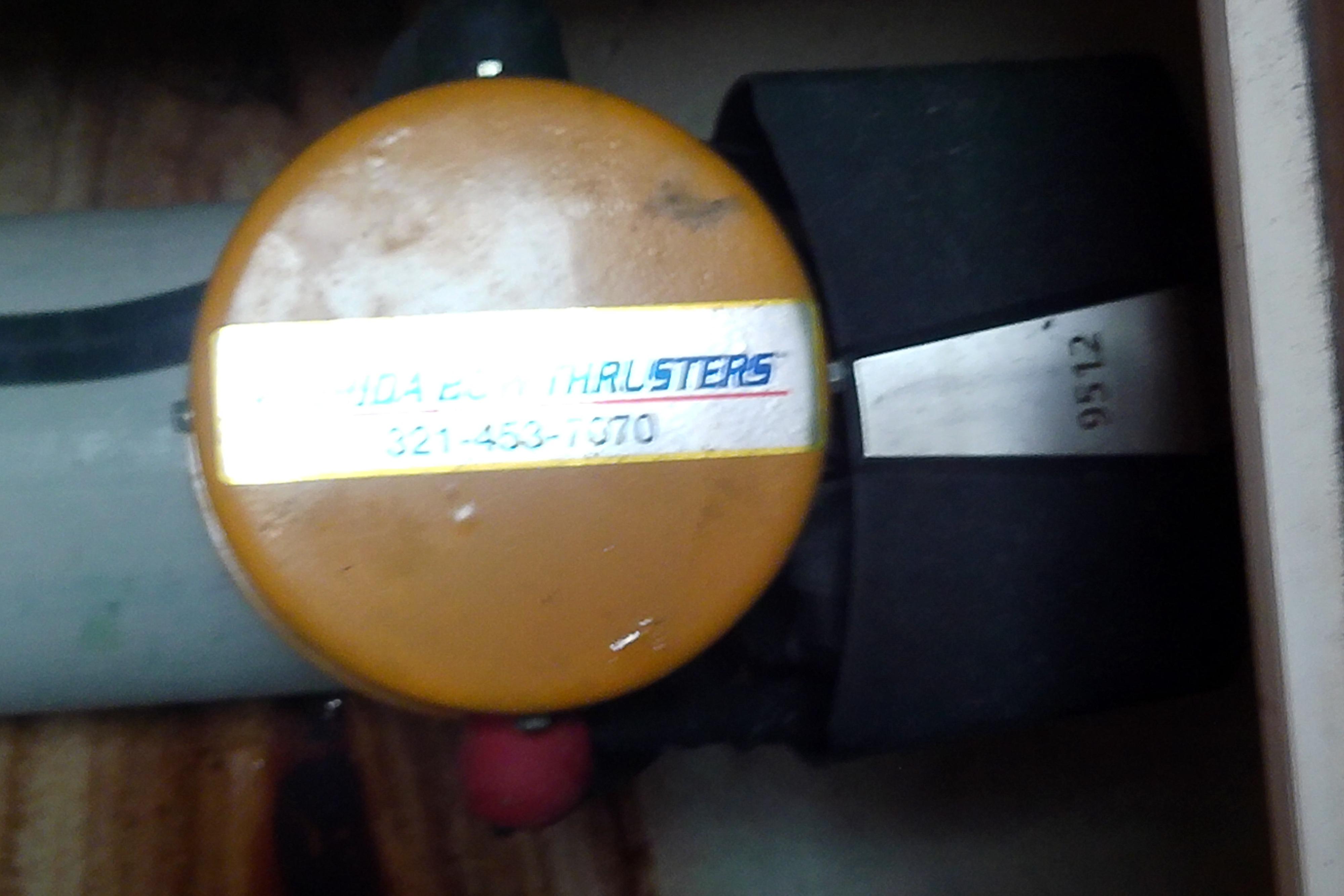 Close-up of a Florida Bow Thrusters component on a 2000 Tiara Yachts 4100 Open.