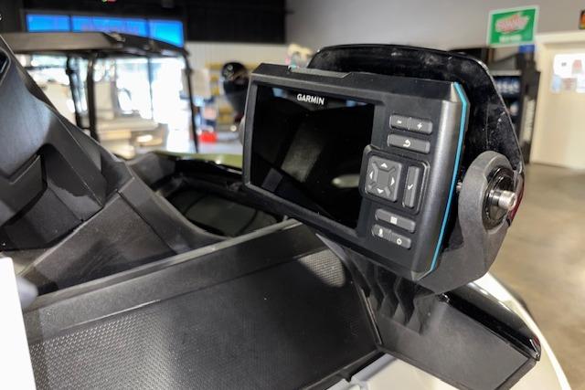 Garmin device mounted on 2020 Sea-Doo FISH PRO watercraft dashboard.