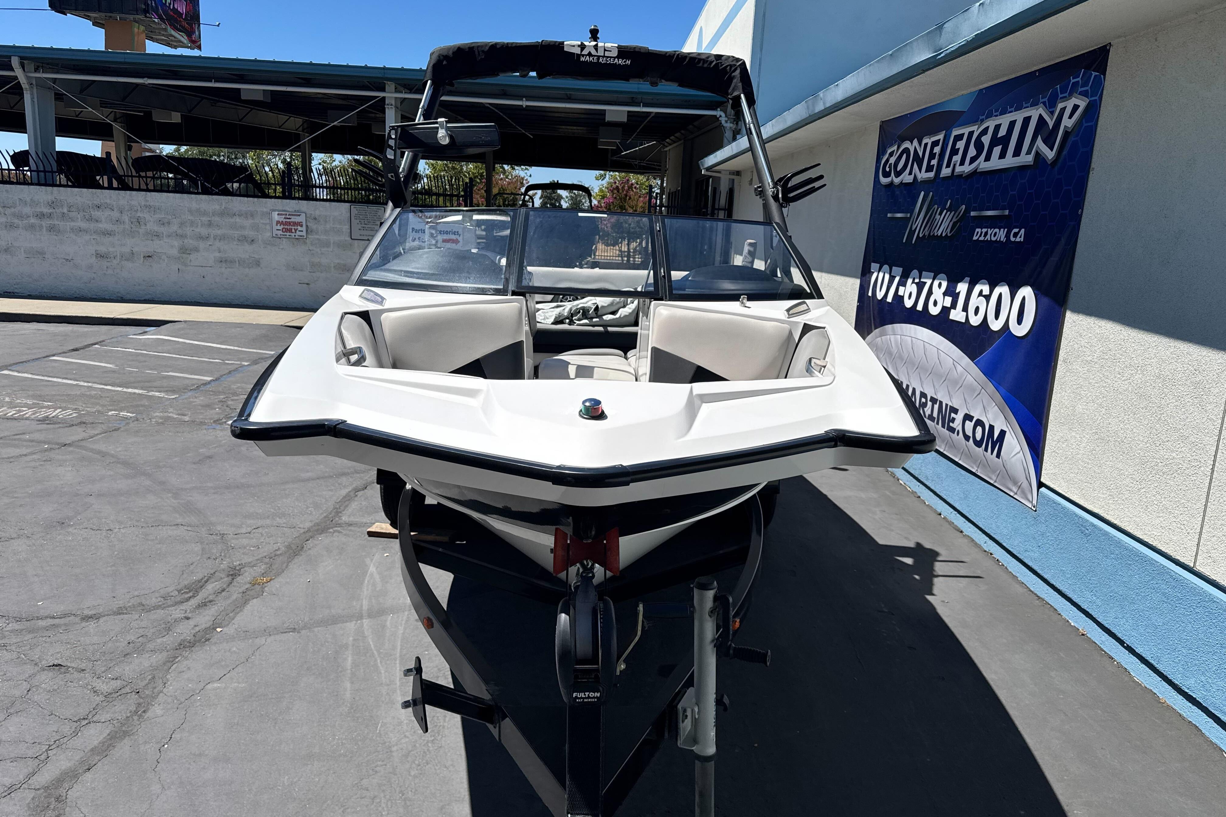 2015 Axis A20 boat on trailer at dealership, Dixon, CA.