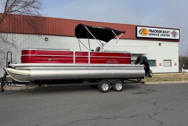 2026 Sun Tracker Party Barge 24 XP3 pontoon boat at Tracker Boat Service Center.