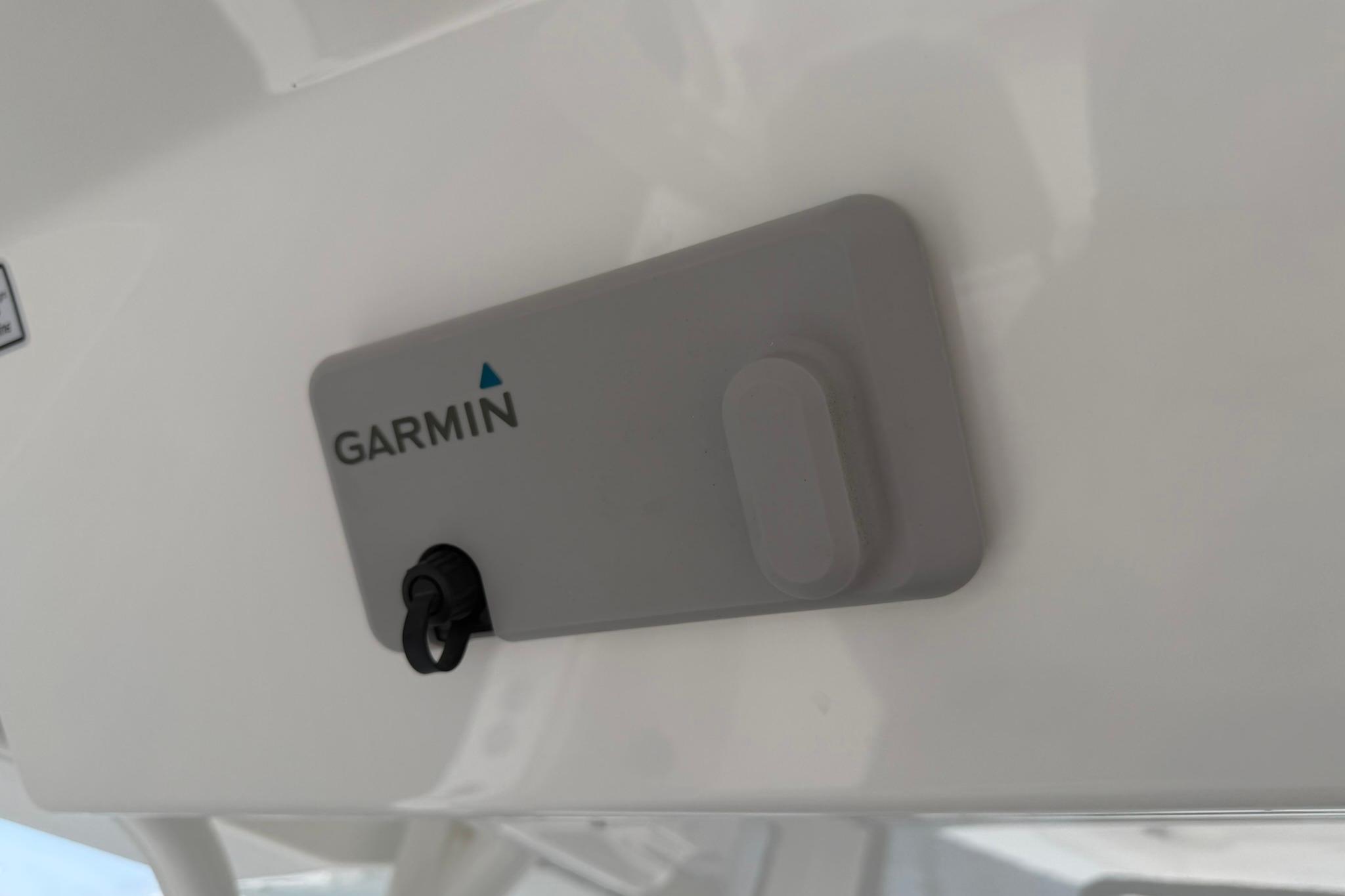 Garmin device mounted on 2026 Regulator 37 boat interior.