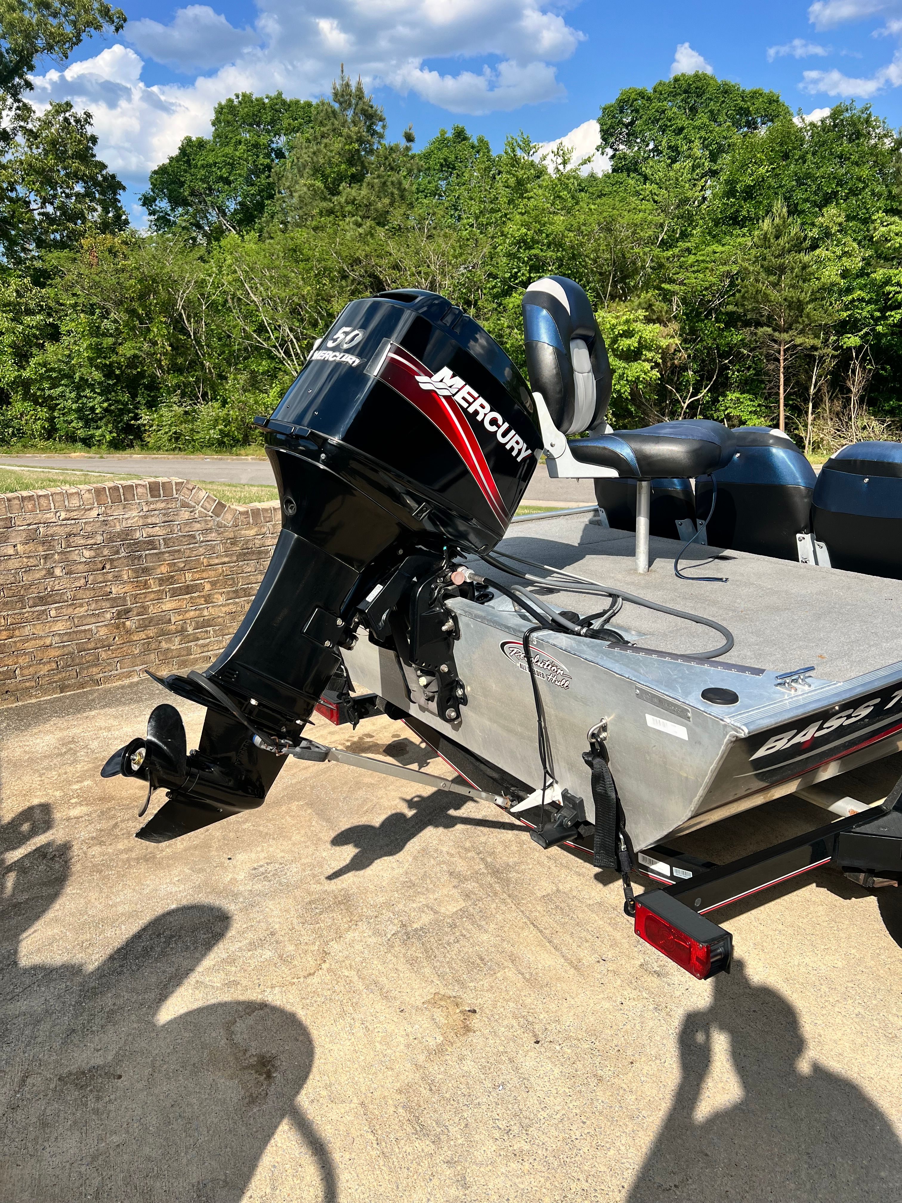 2007 Bass Tracker Pro 170 with Mercury engine outdoors.