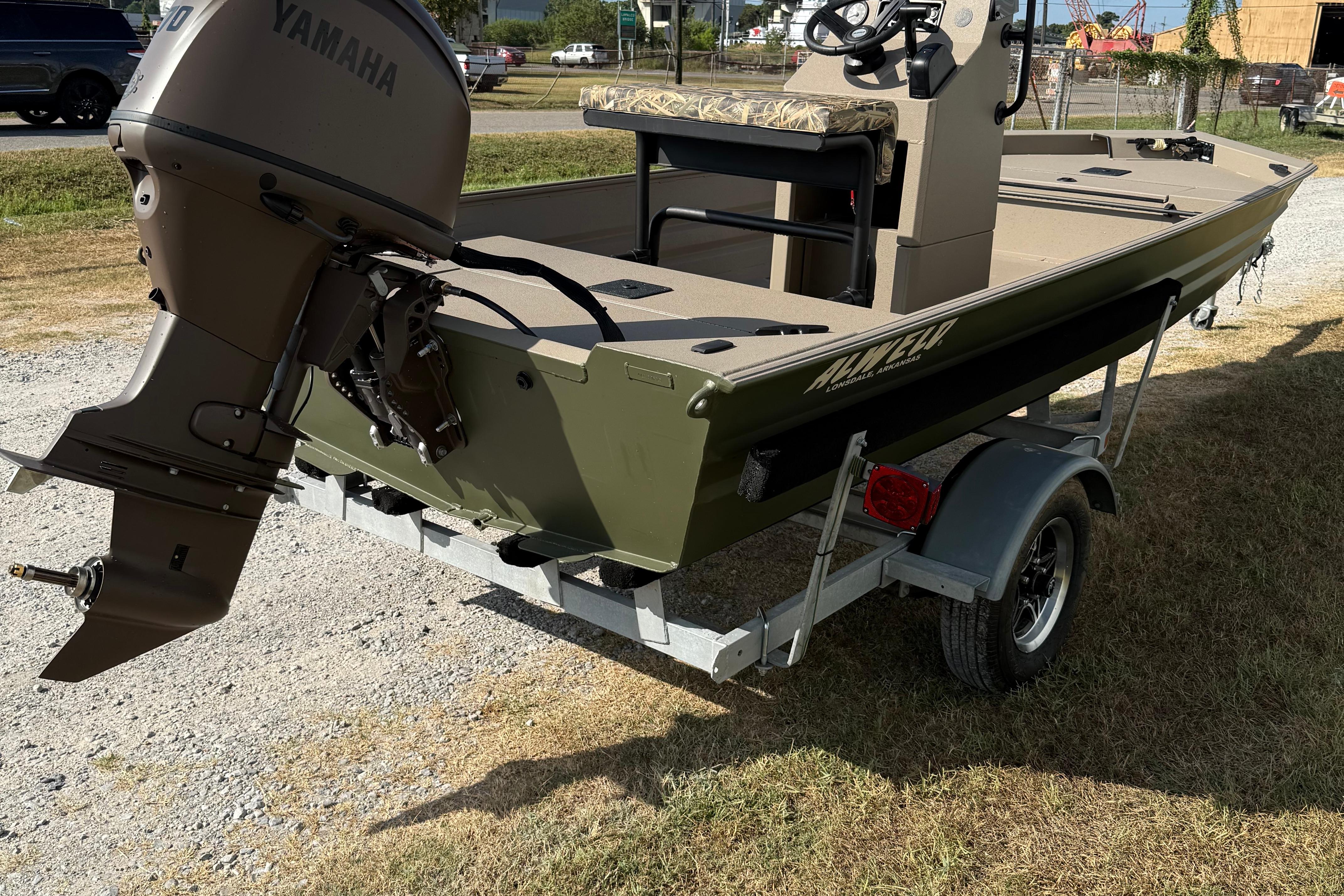 2025 Alweld 1756 V MARSH C.C. boat with Yamaha motor on trailer.