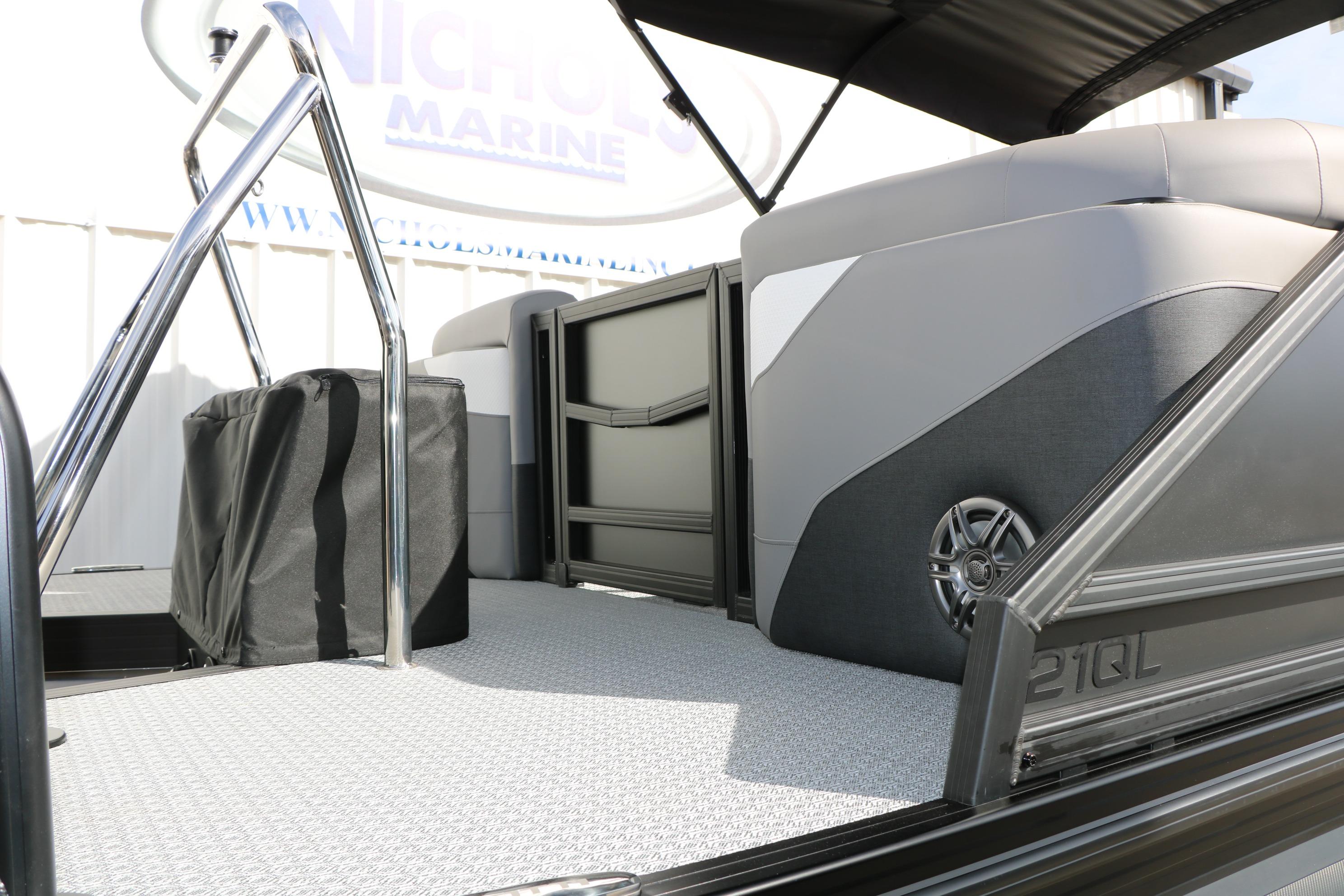 2026 Evotti 521QL boat interior with modern seating and sleek design.