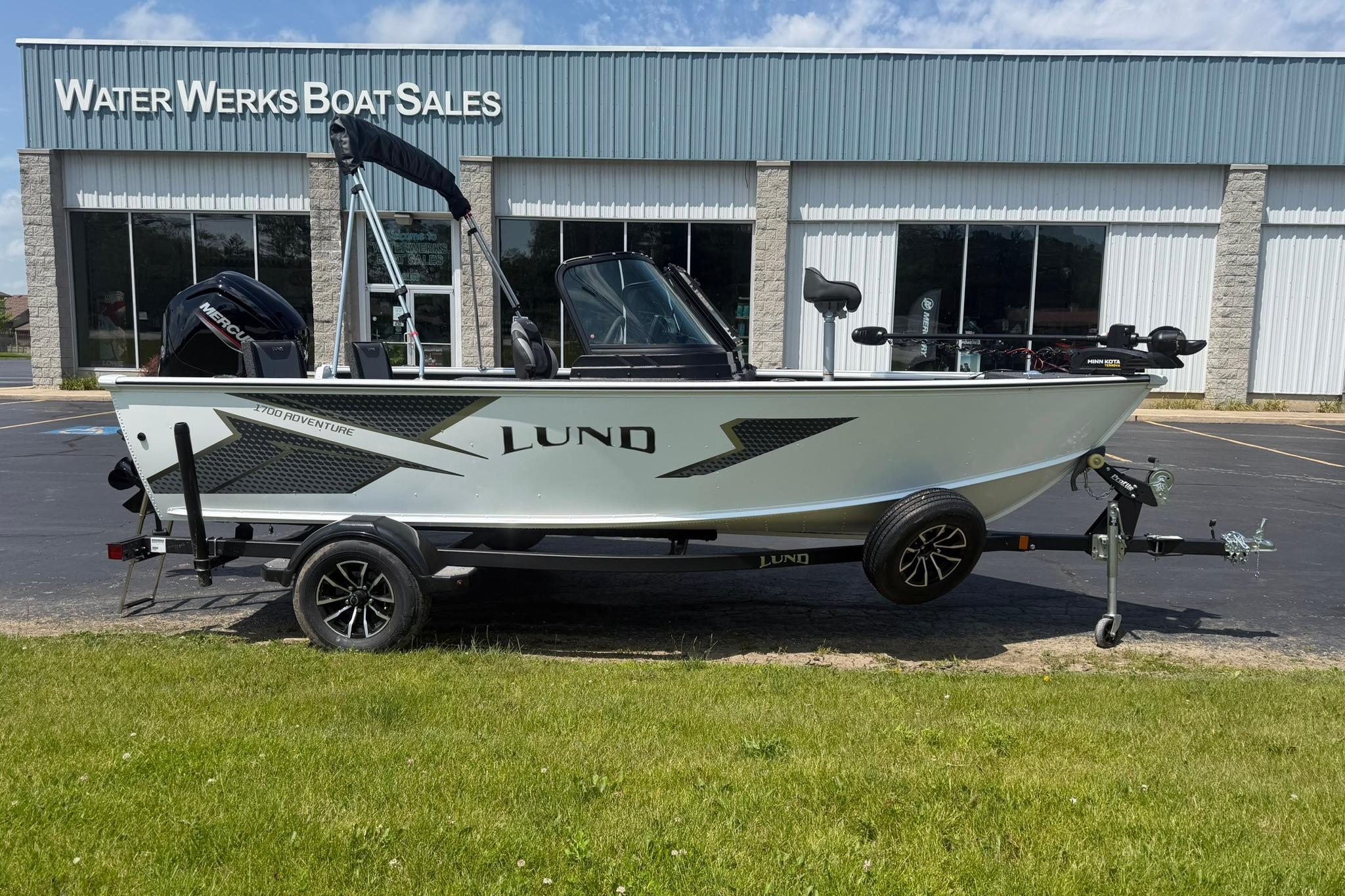2027 Lund 1675 Adventure Sport boat on trailer at Water Werks Boat Sales.
