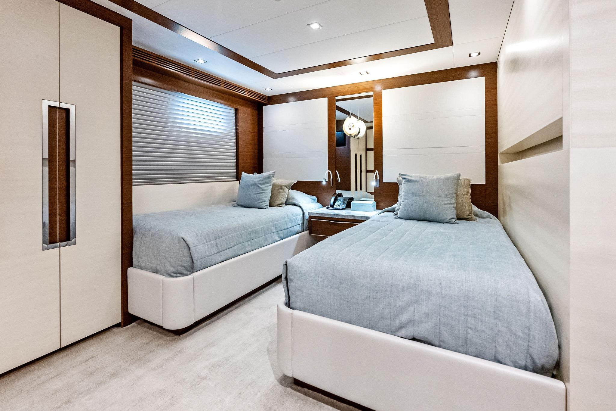 Guest stateroom twin, lower level aft to starboard side