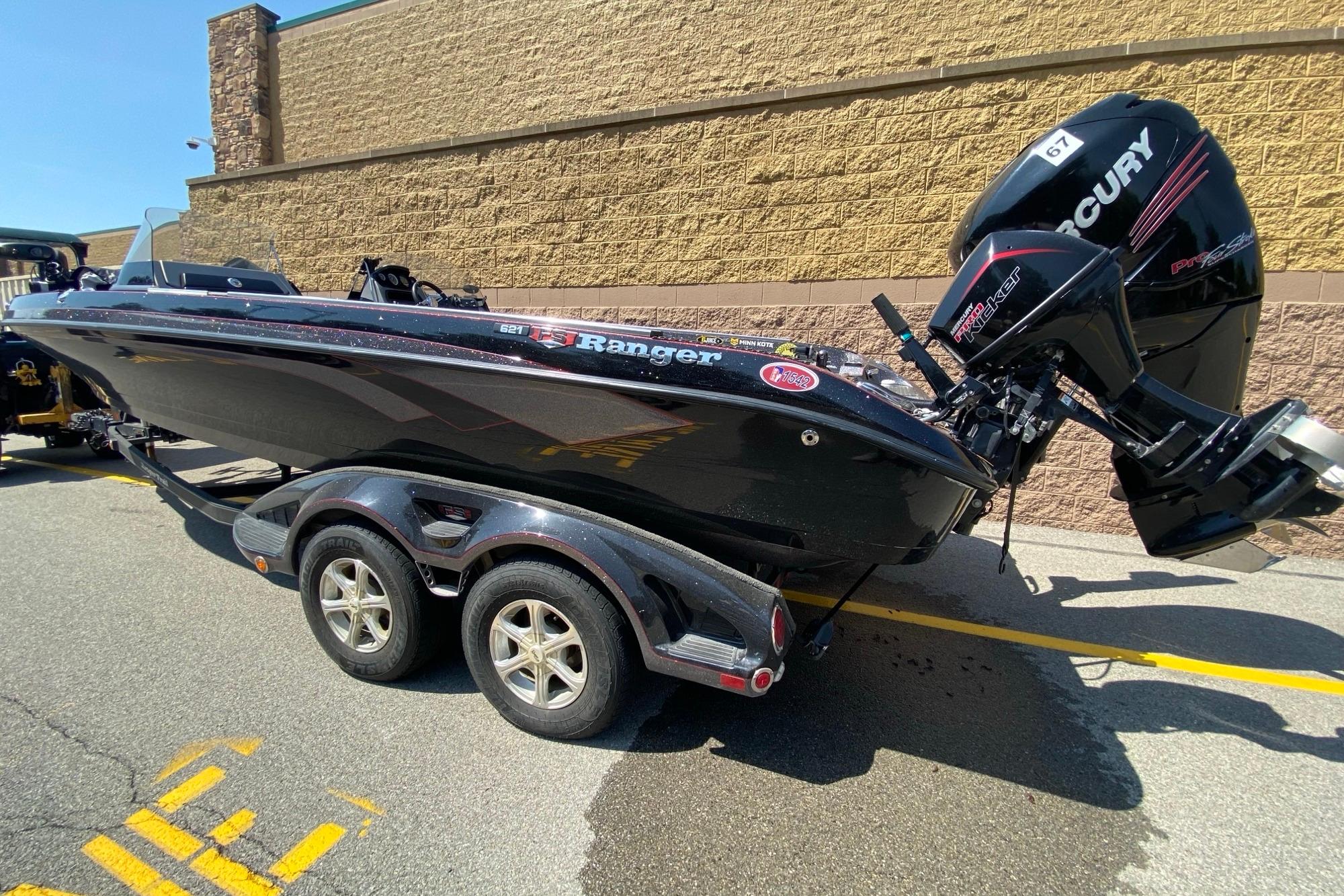 2017 Ranger 621FS Fisherman boat on trailer with Mercury outboard engine.