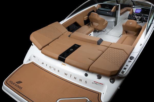 Manufacturer Provided Image: 2025 Four Winns H4 boat with luxurious tan seating and sleek design.