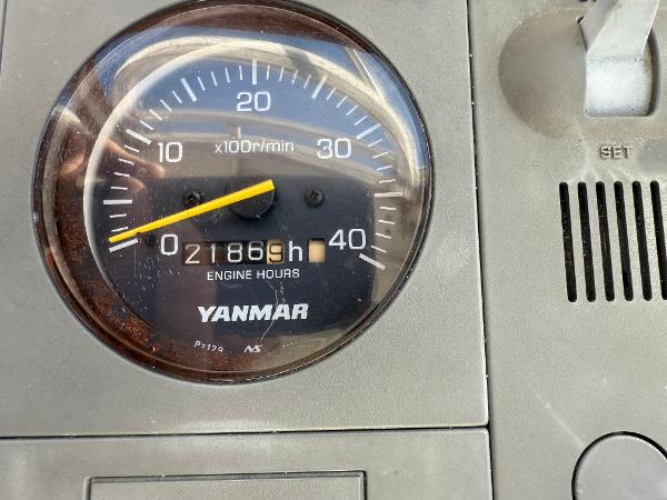 Yanmar engine hour meter showing 21869 hours on a 1978 Dyer 29 Trunk Cabin.