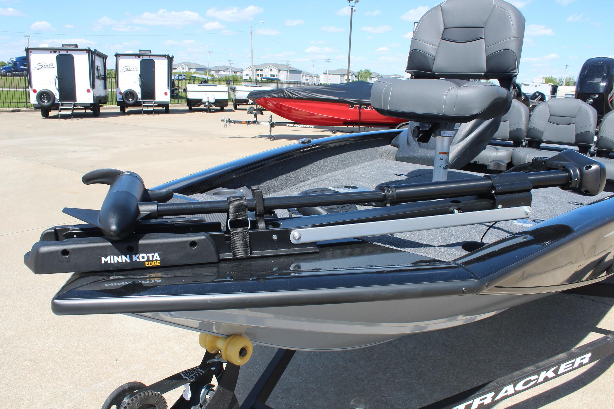 2026 Tracker Pro Team 175 Crappie Edition boat with Minn Kota Edge trolling motor.