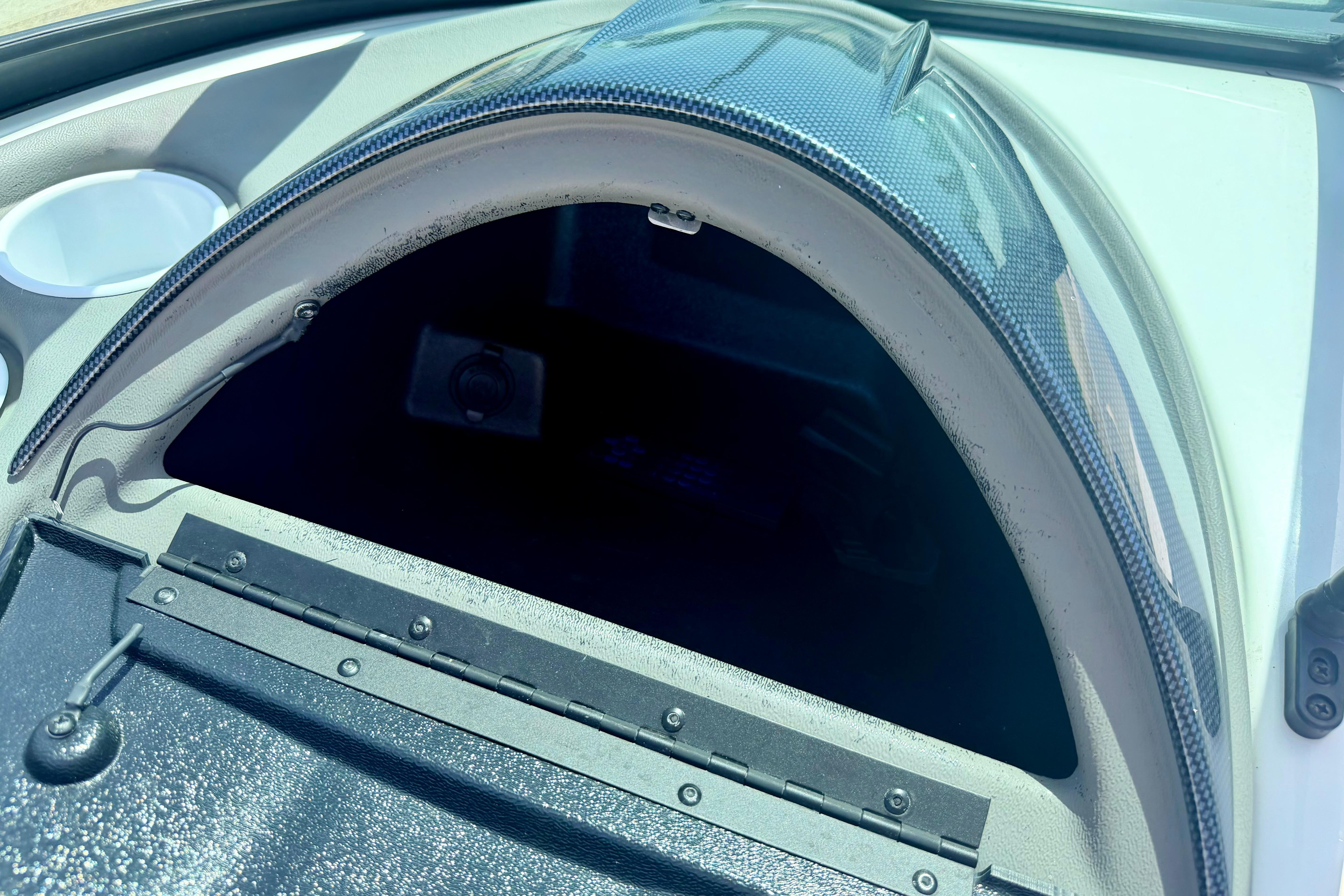 2004 Bombardier SEADOO Utopia 185 boat interior storage compartment detail.