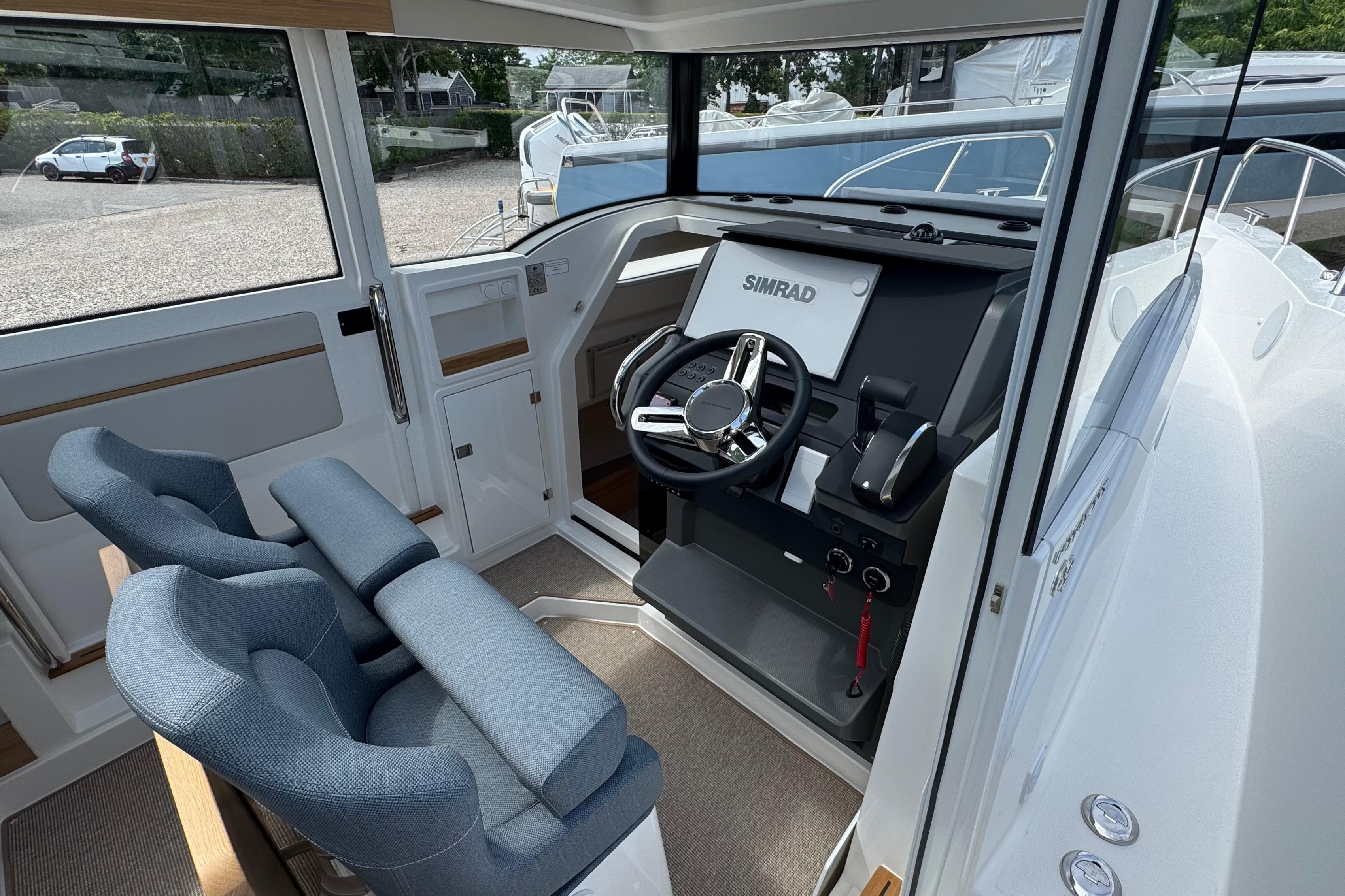 Interior view of a 2026 Nimbus Commuter 9 with modern seating and controls.