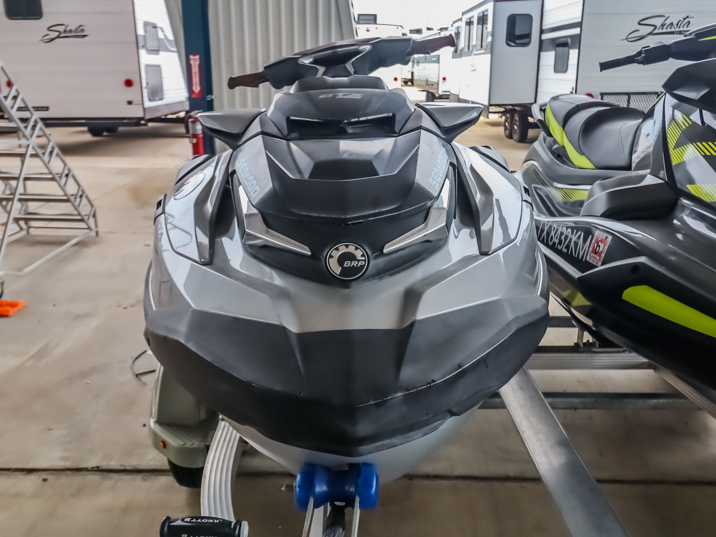 2018 Sea-Doo GTX300 jet ski parked in a storage facility.