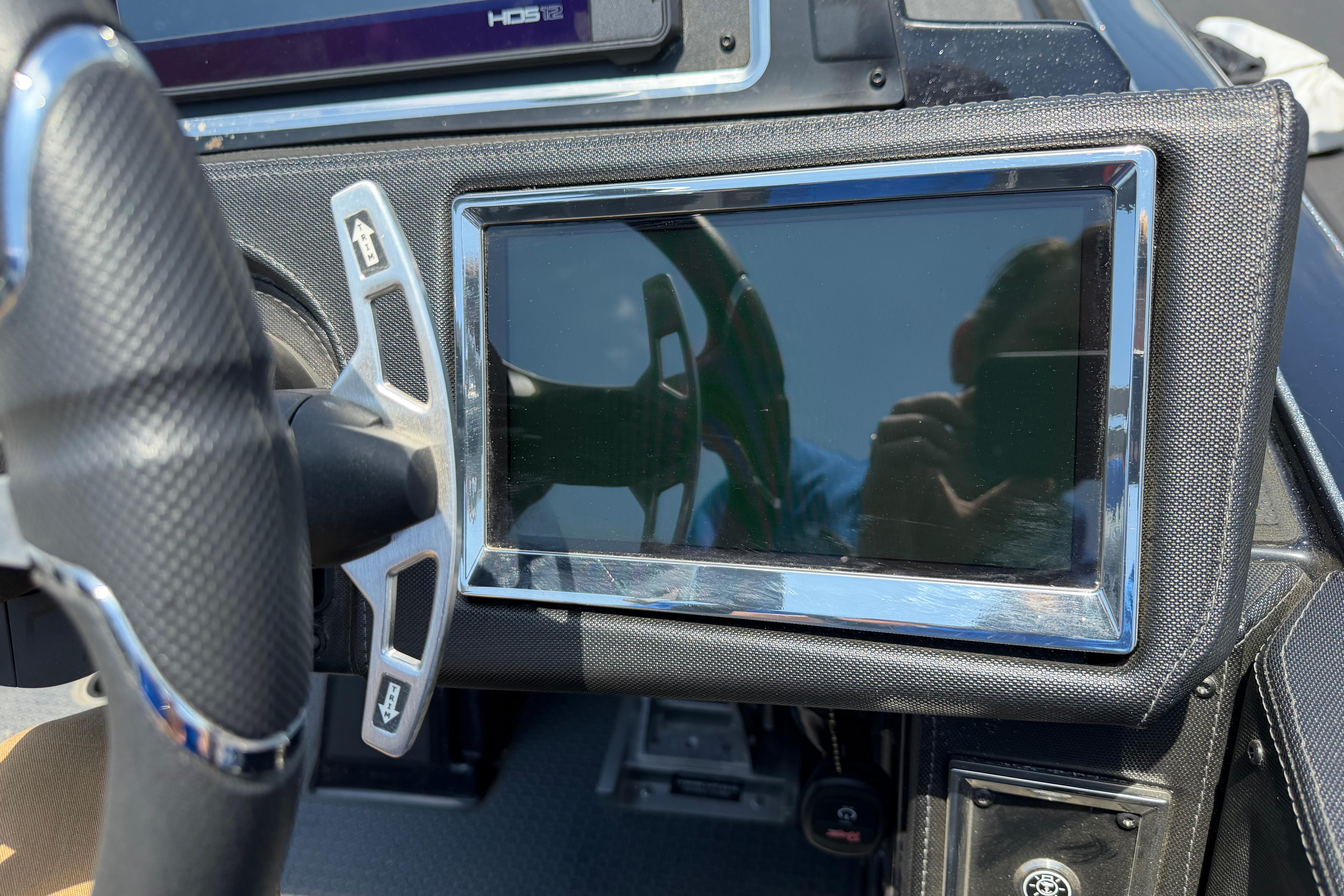 2023 Ranger Z520R dashboard with touchscreen and steering wheel detail.