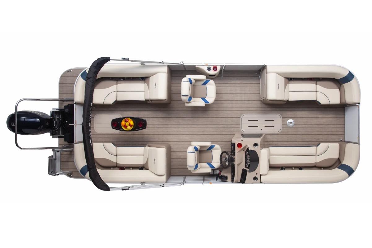 Manufacturer Provided Image: Top view of 2026 SunCatcher Select 322RC pontoon boat with spacious seating layout.
