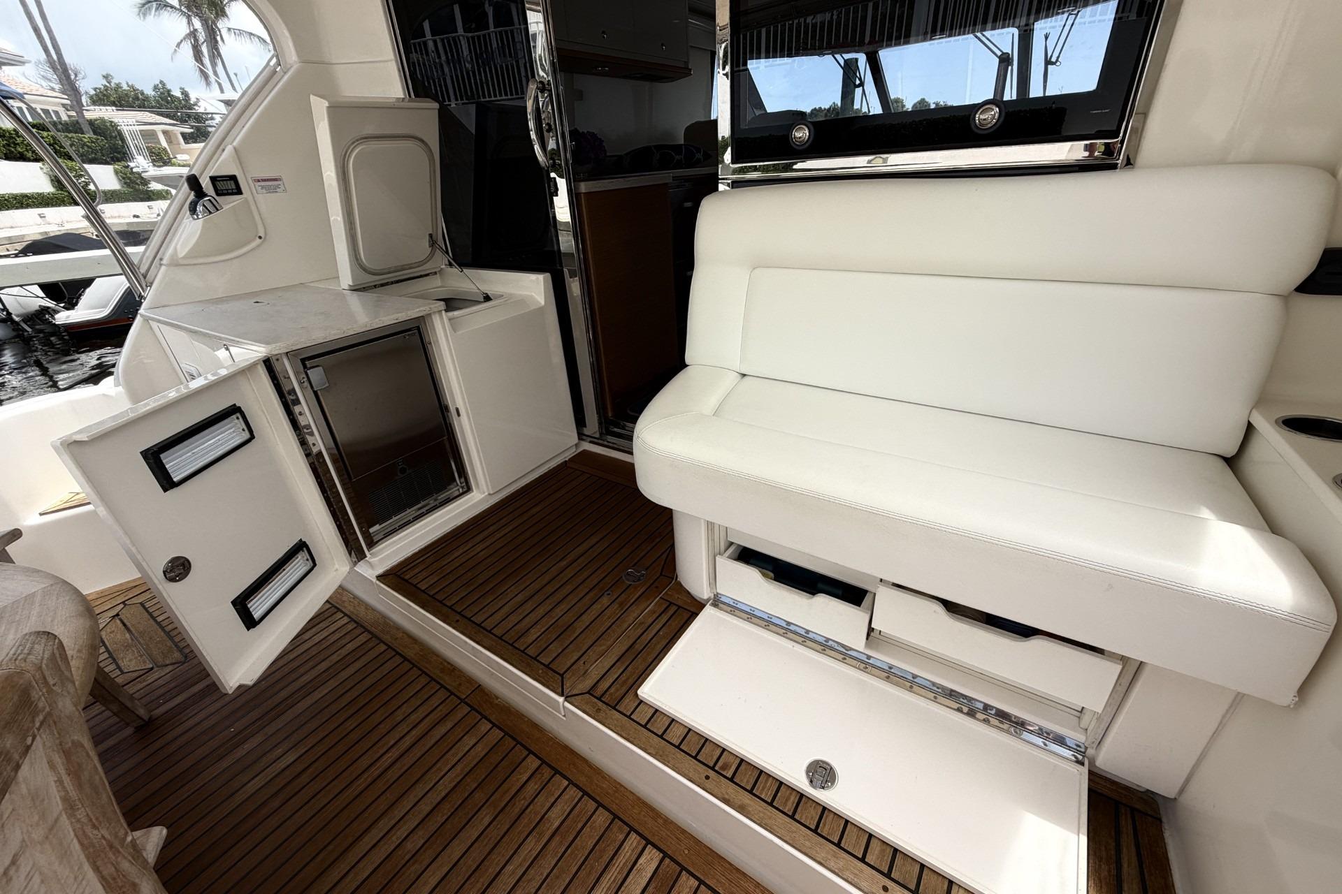 Tackle box built in below aft facing seating