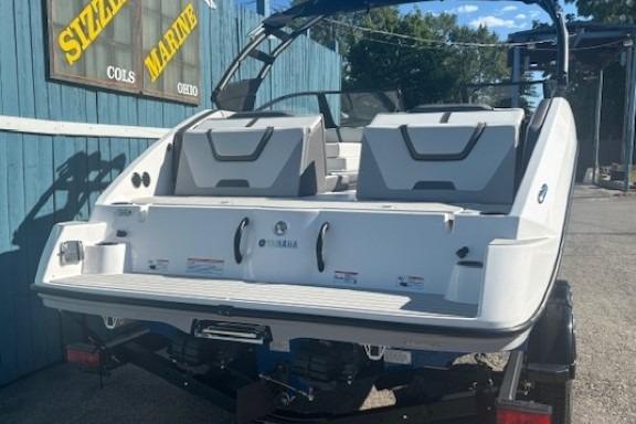 2026 Yamaha Boats AR220 displayed at Sizzle Marine, rear view.