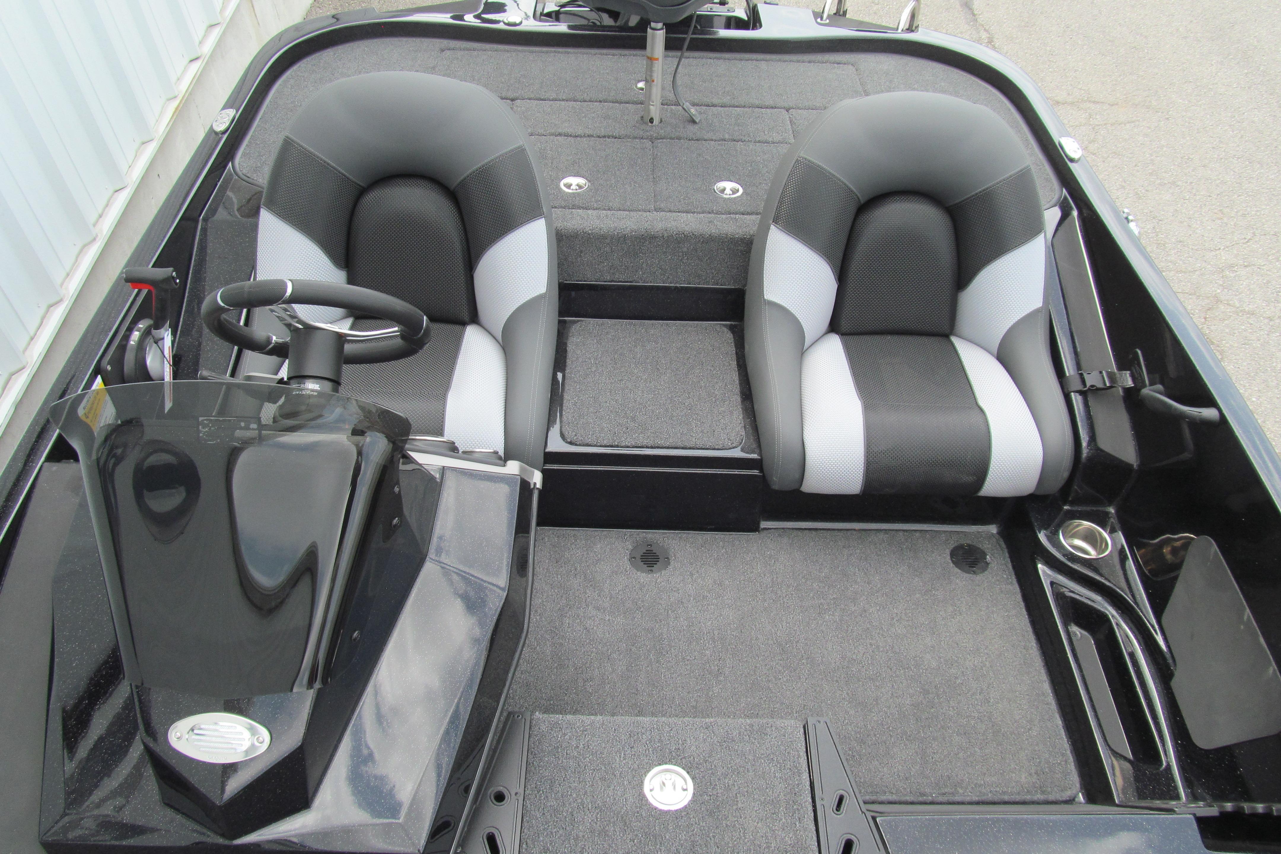 2026 Ranger Z185 boat interior with dual seats and steering console.