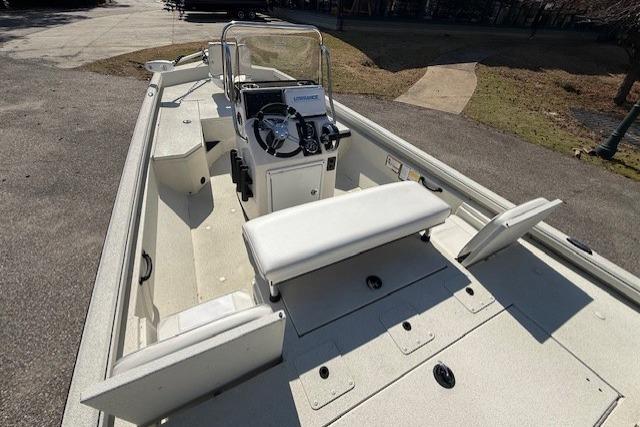 2024 Ranger RB190 boat interior with steering console and seating.