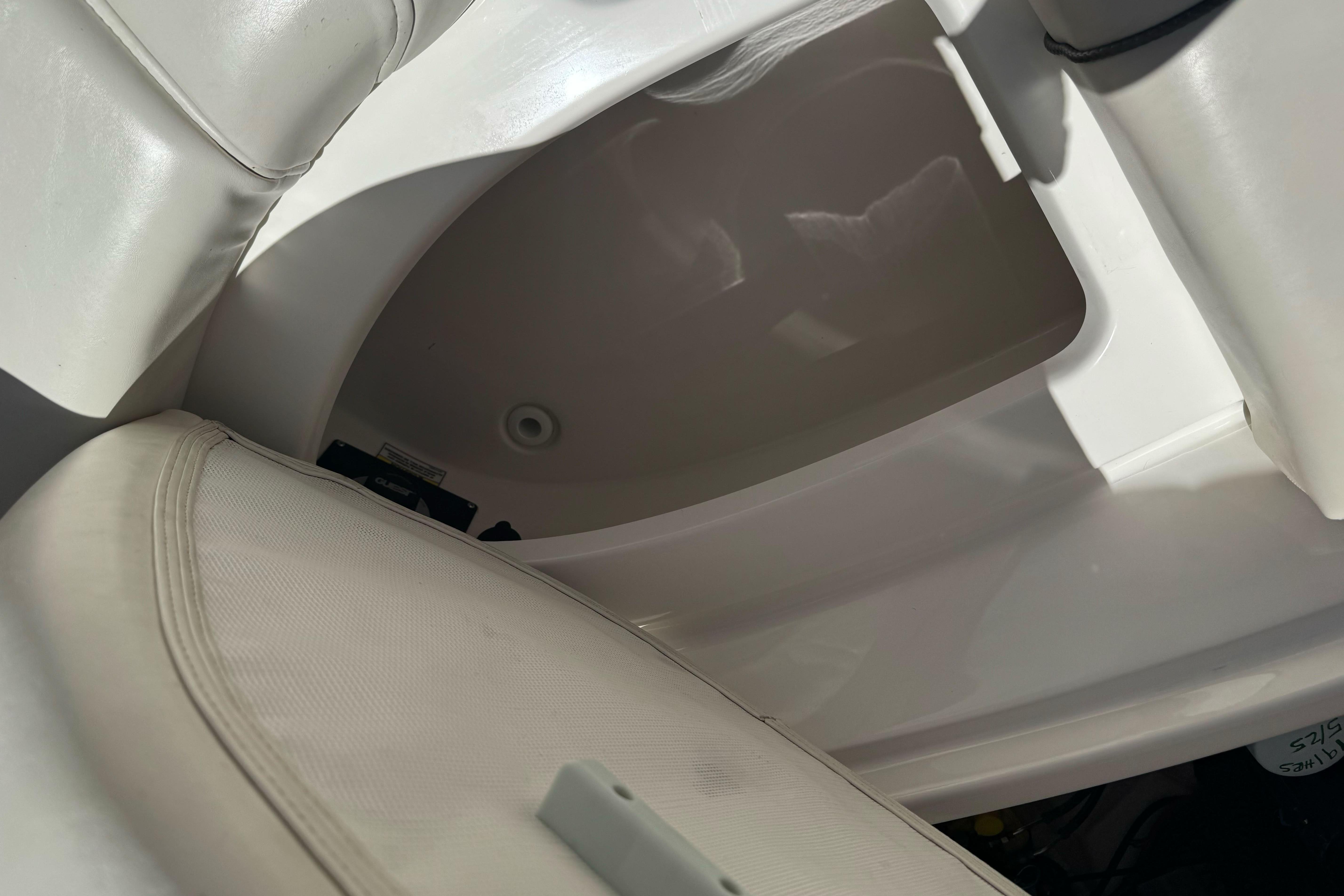 Interior seating area of a 2007 Sea Ray SLX 250 boat.