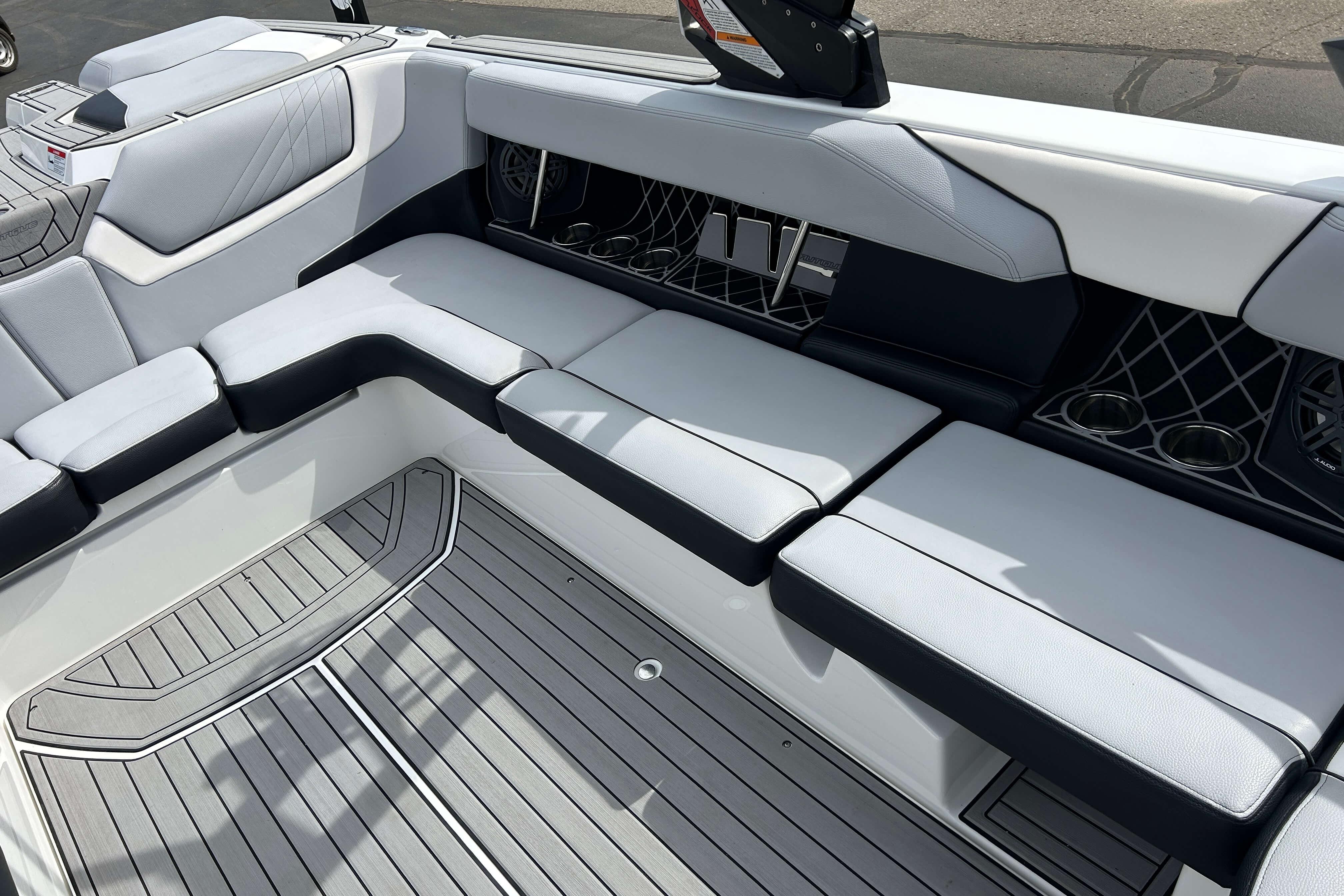 2021 Nautique Super Air Nautique GS24 interior with sleek seating and modern design.