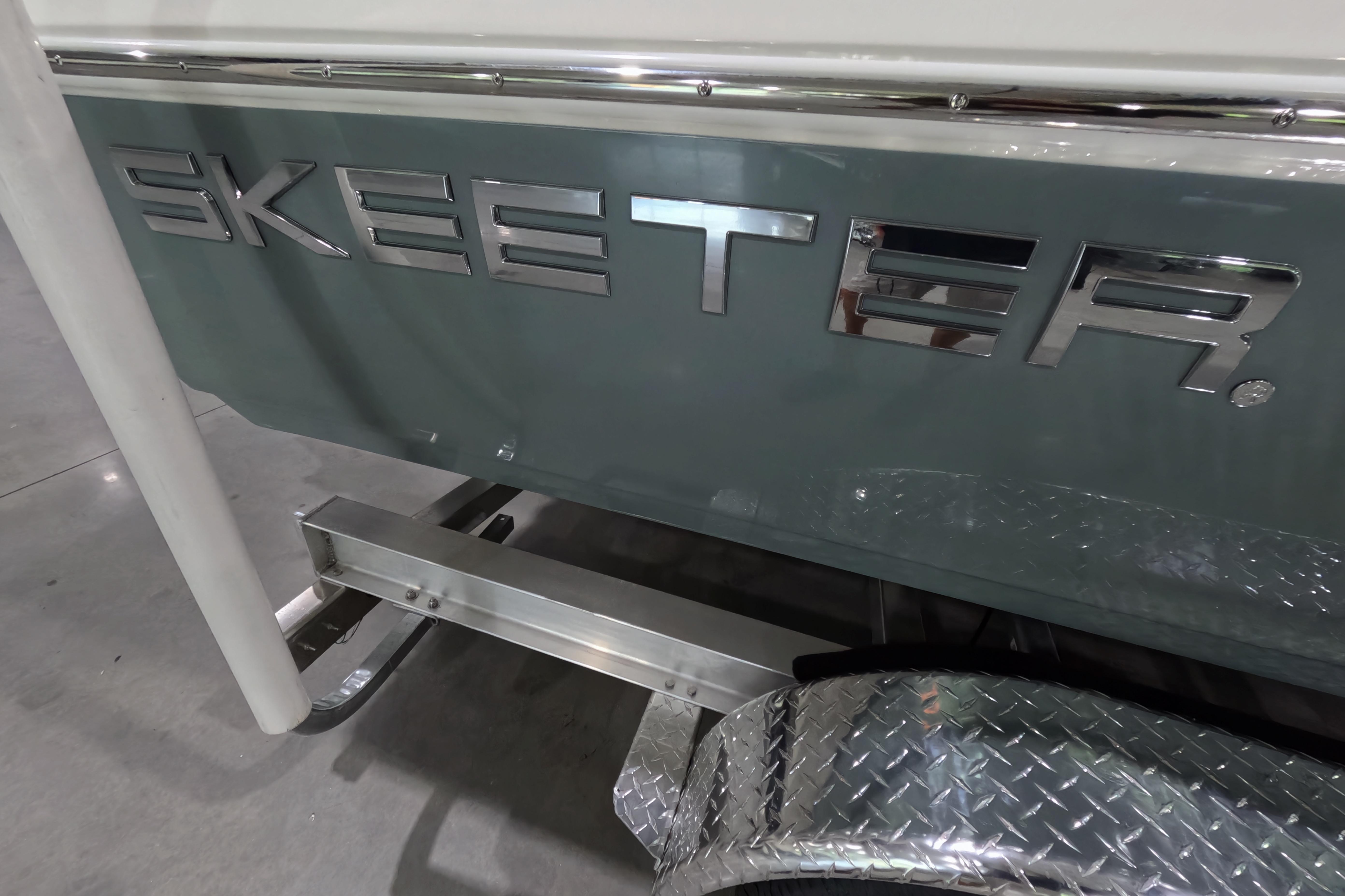 2026 Skeeter boat with metallic logo on trailer.