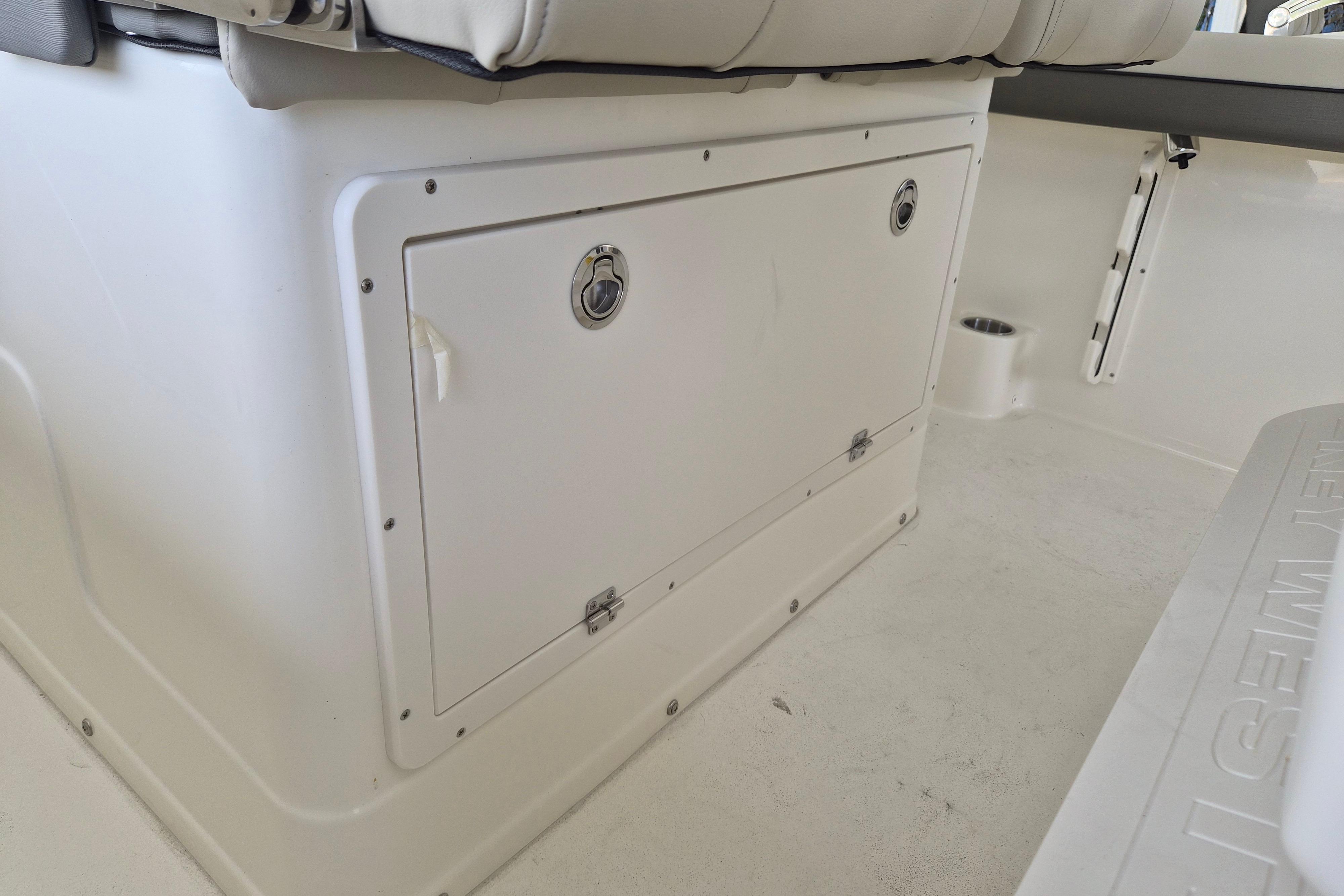 2026 Key West 260 Center Console boat interior storage compartment.