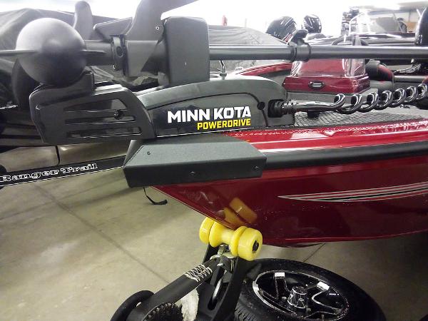 2025 Ranger VS1665 SC boat with Minn Kota PowerDrive motor in showroom.
