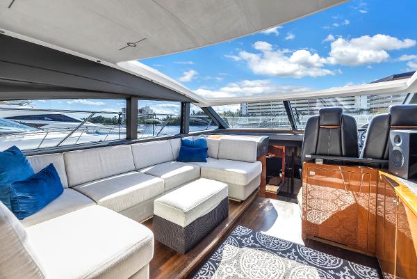 Luxurious interior of the 2013 Princess V57 yacht.