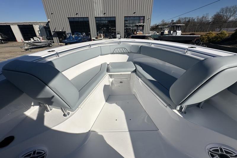 2026 Sportsman Open 282 Center Console boat with spacious seating area.