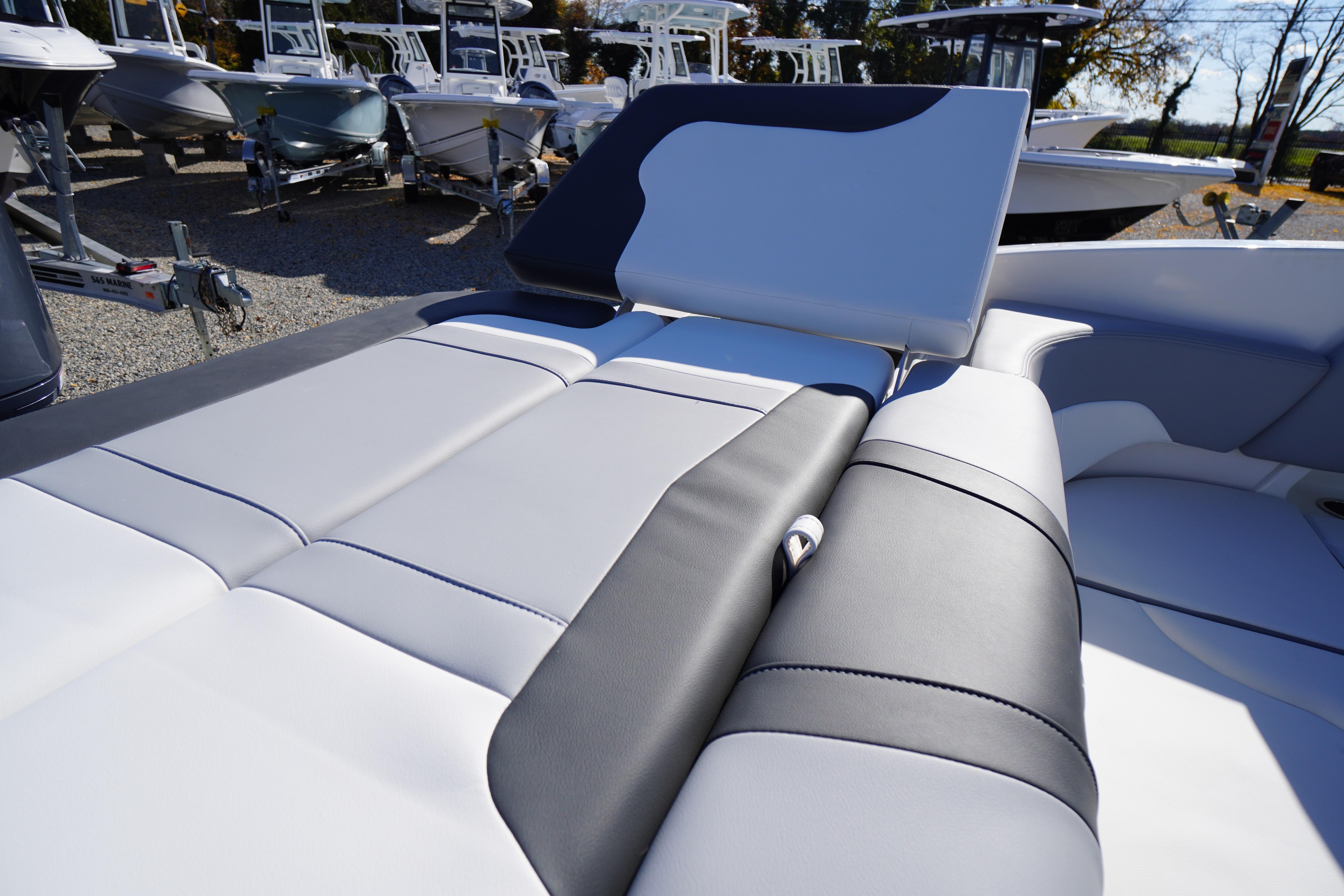 2026 Chaparral 23 SSi OB boat interior with sleek, modern seating design.