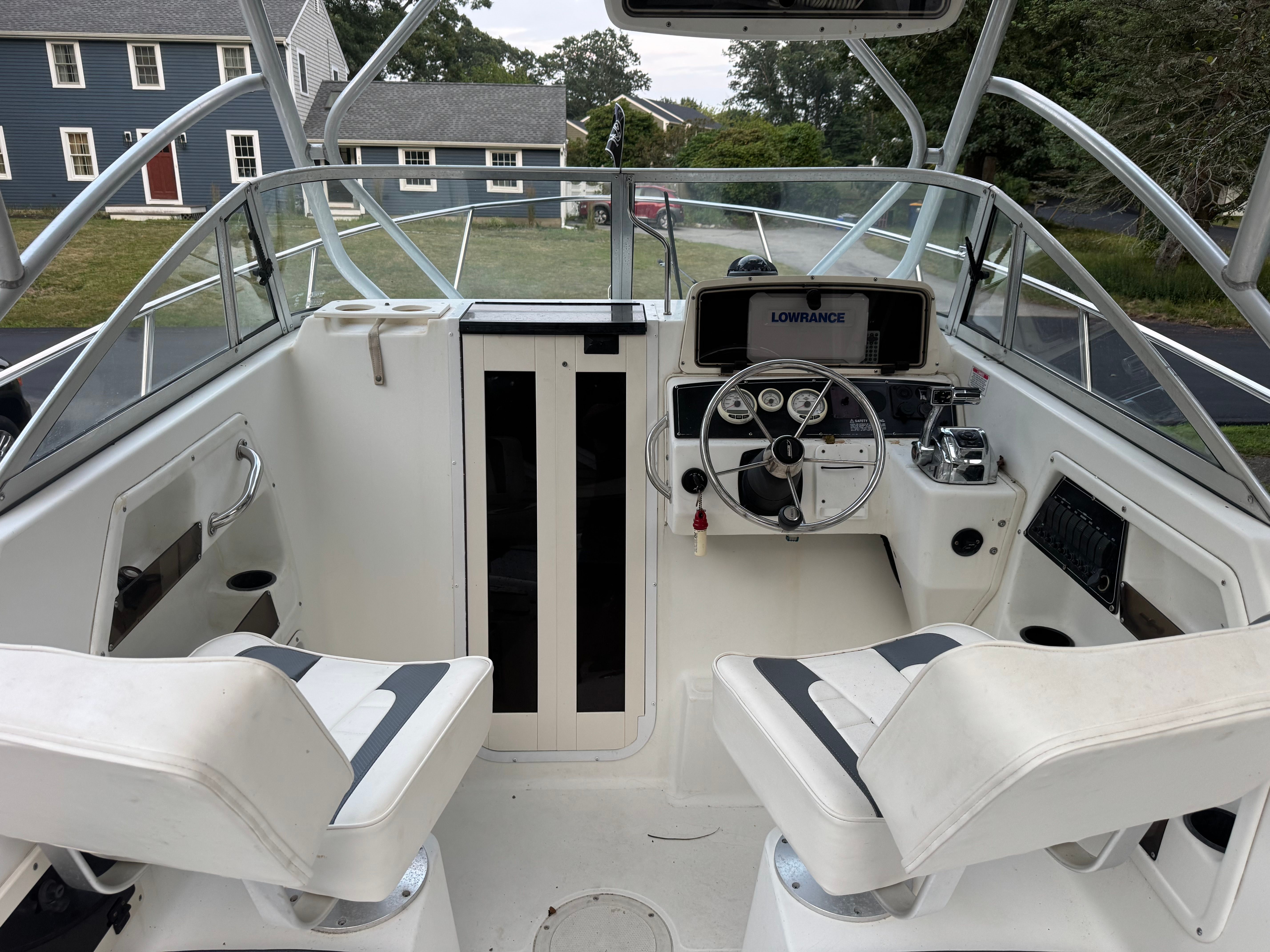 Interior of a 2000 Boston Whaler Conquest boat.