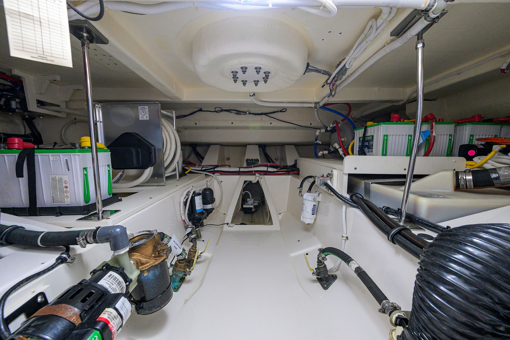 Engine room of a Tiara Yachts 43 LE with technical components.