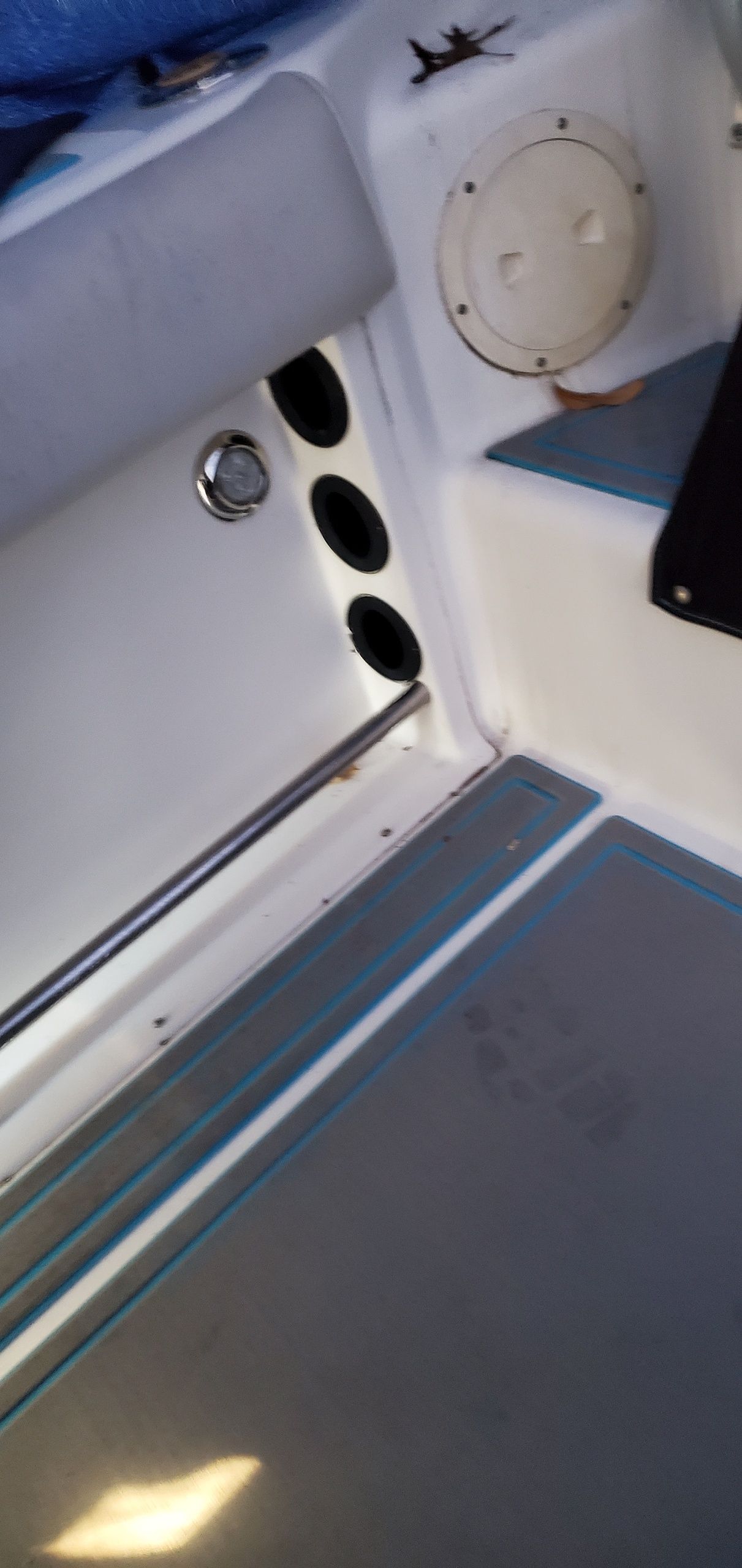 Interior of a 2005 Robalo R265 Walkaround boat.