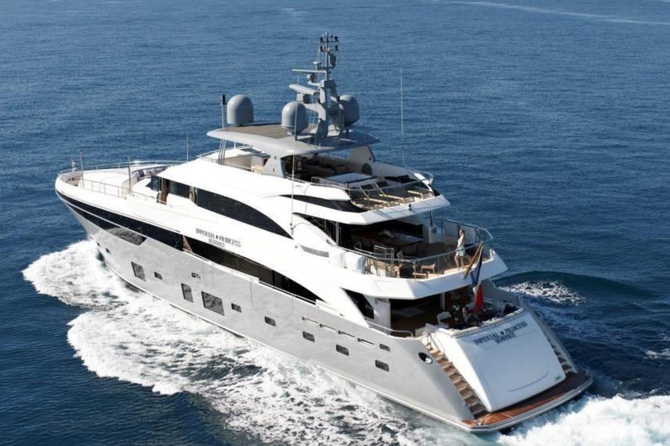 Luxurious 2012 Princess 40M yacht cruising on open sea.