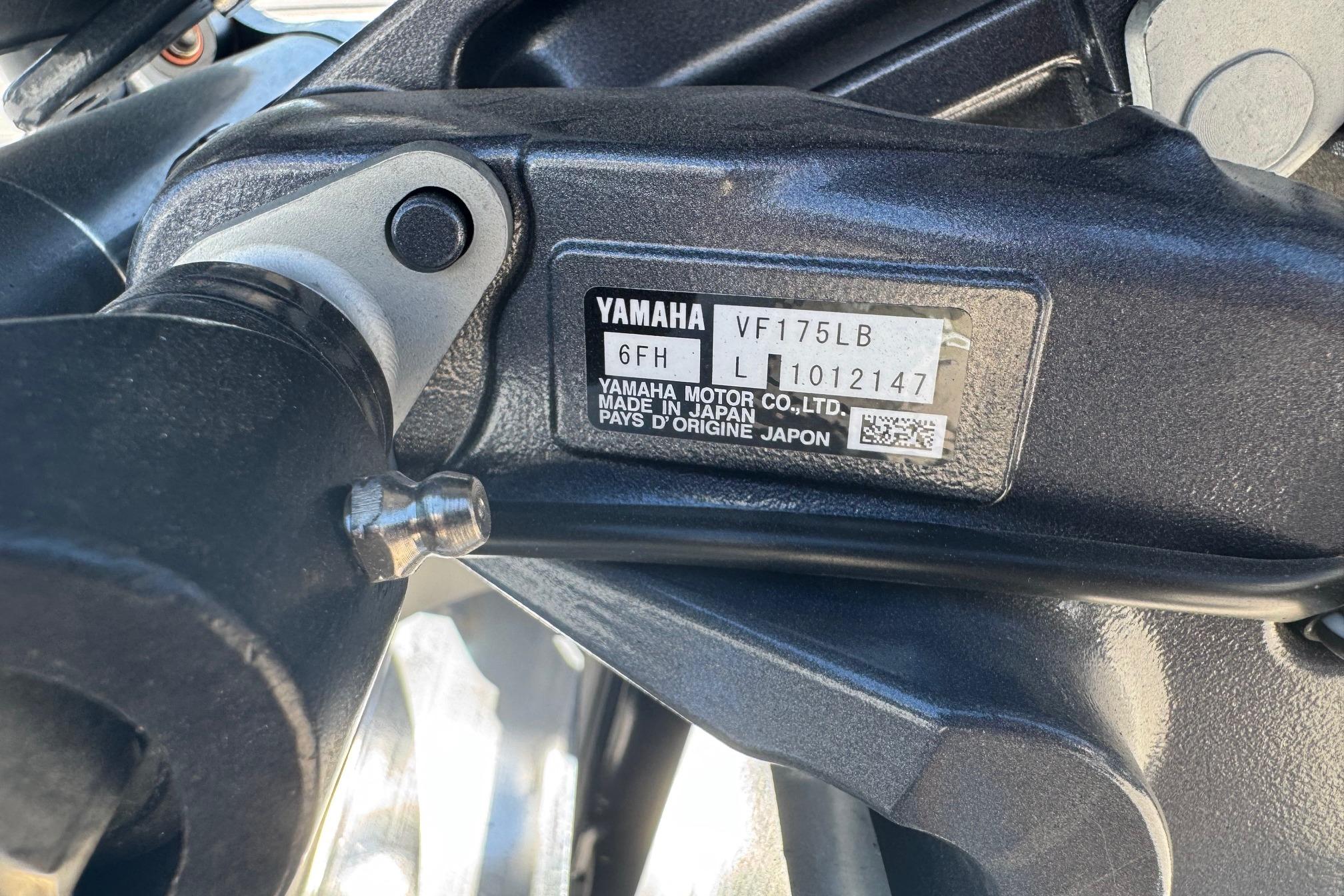 Close-up of Yamaha motor label on G3 21GX, 2026 model.