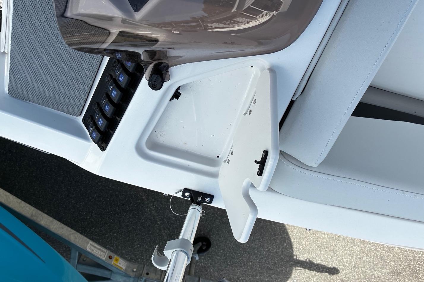 2026 Starcraft SV 16 OB boat dashboard with controls and seating.
