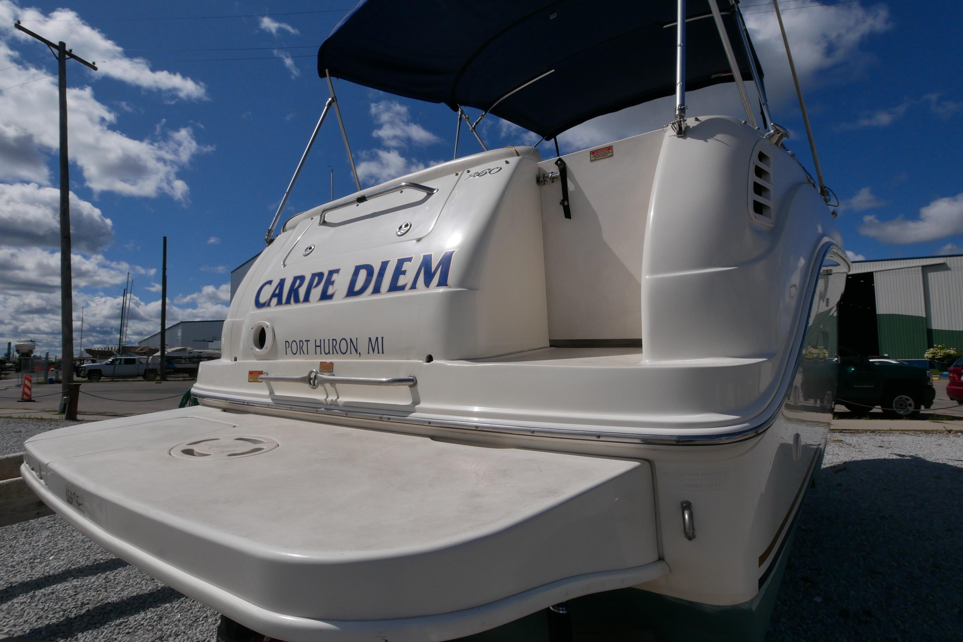 2003 Sea Ray 260 Sundancer boat named "Carpe Diem" docked in Port Huron, MI.