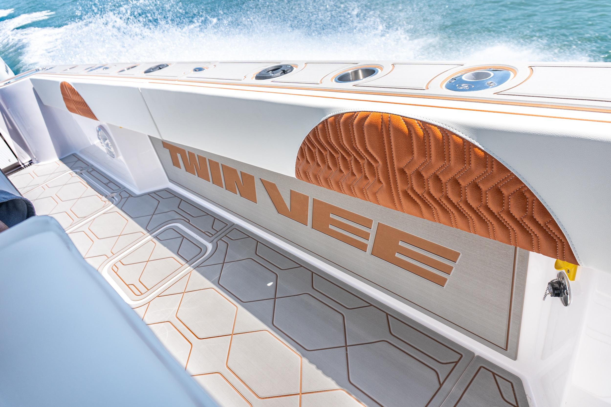 2026 Twin Vee 400 GFX2 CC boat interior with sleek design and modern features.