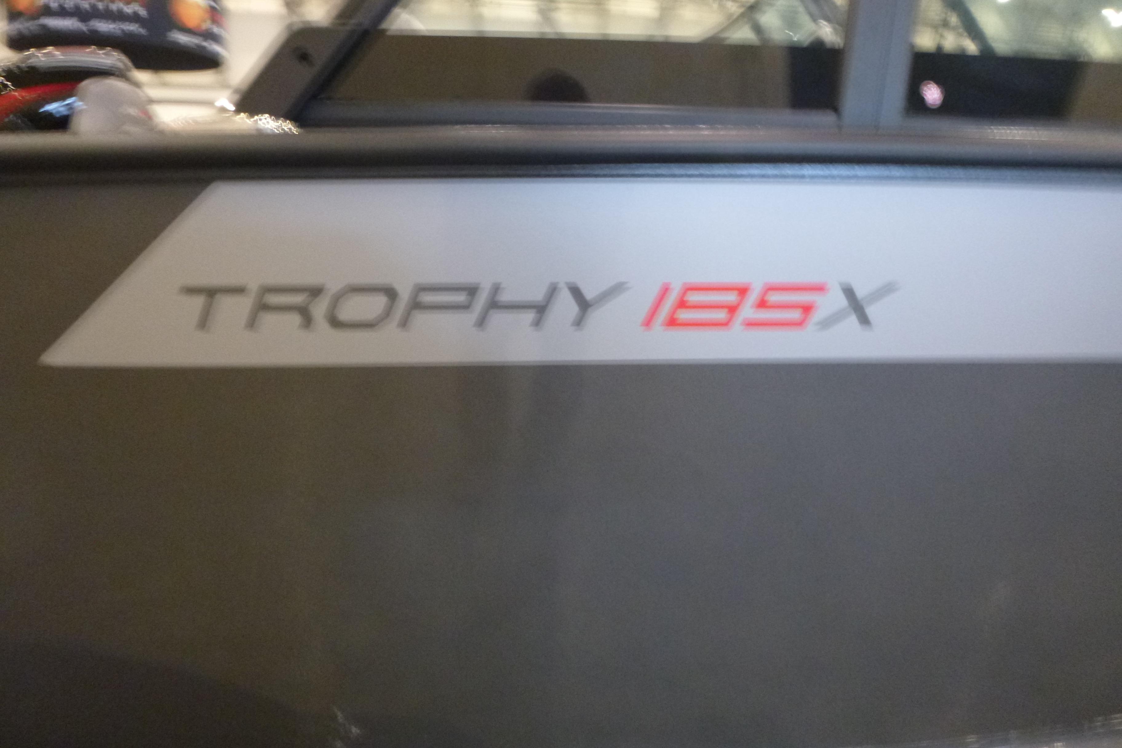 2025 Alumacraft Trophy 185X Sport boat logo on side panel.