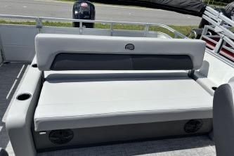 2026 Sun Tracker Party Barge 22 RF DLX with comfortable seating and modern design.