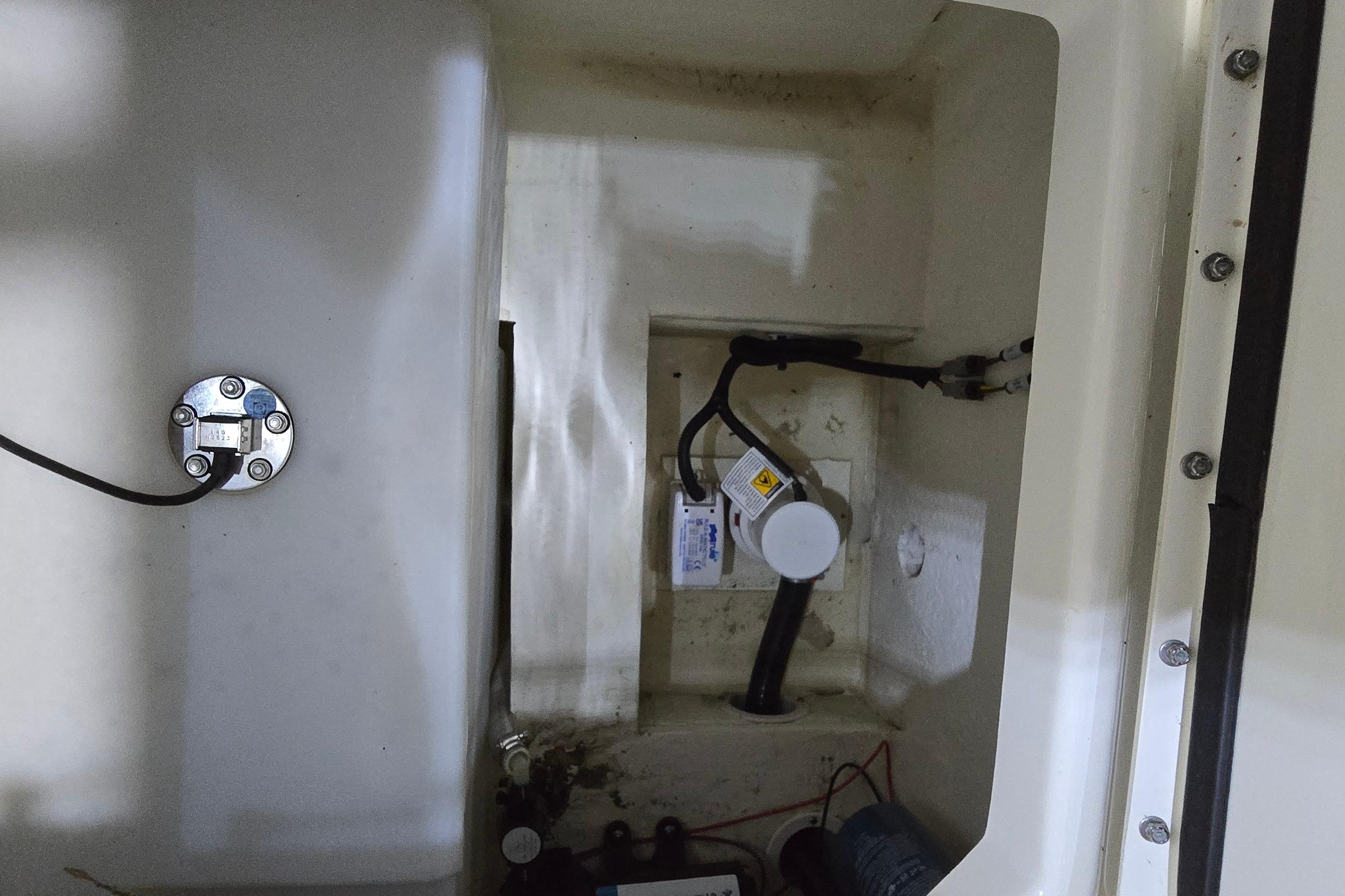 2024 WorldCat 280 CC-X boat compartment with wiring and components.